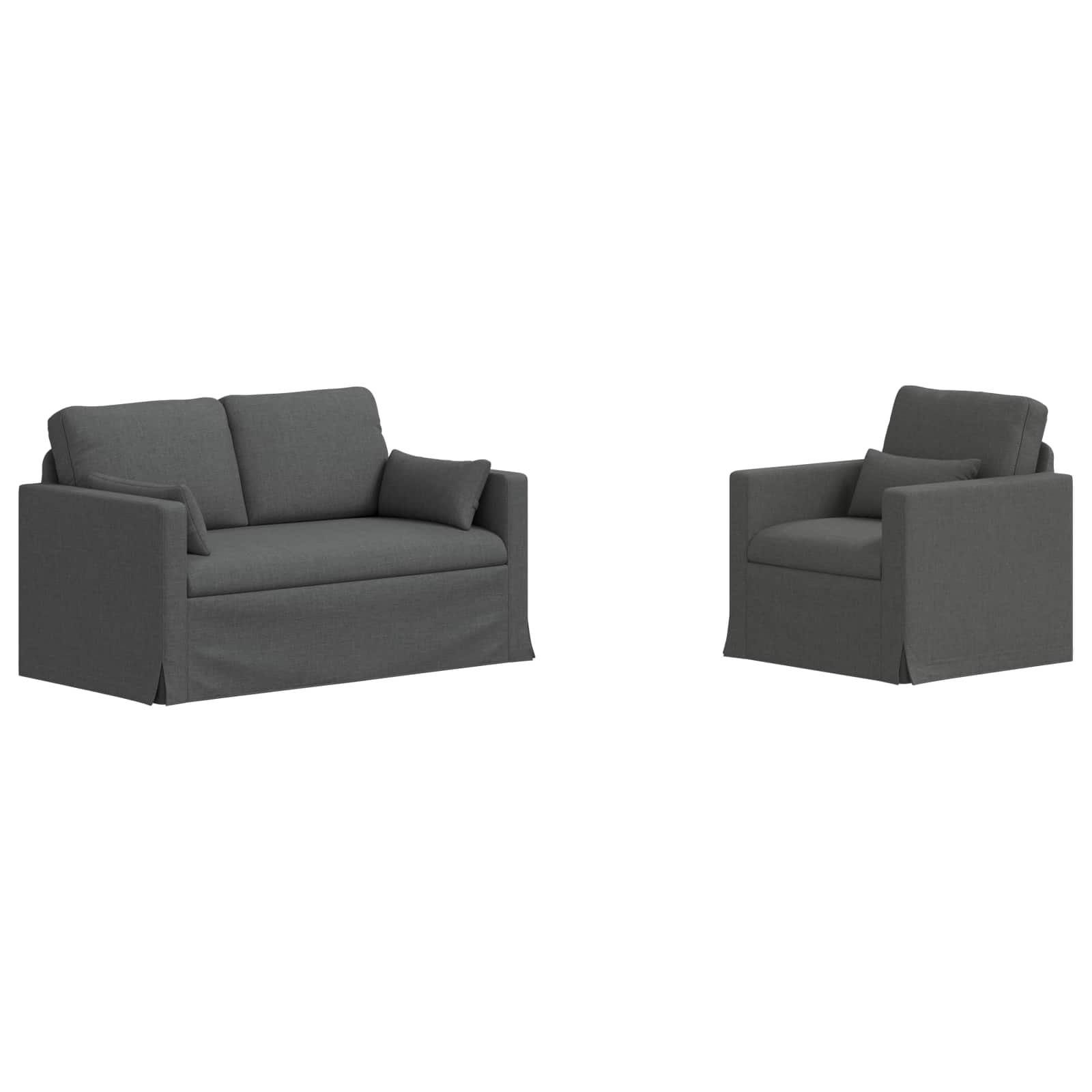 Ensemble de Canapés 2 pcs Gris foncé 139 x 78 x 80 cm tissu - XIOS