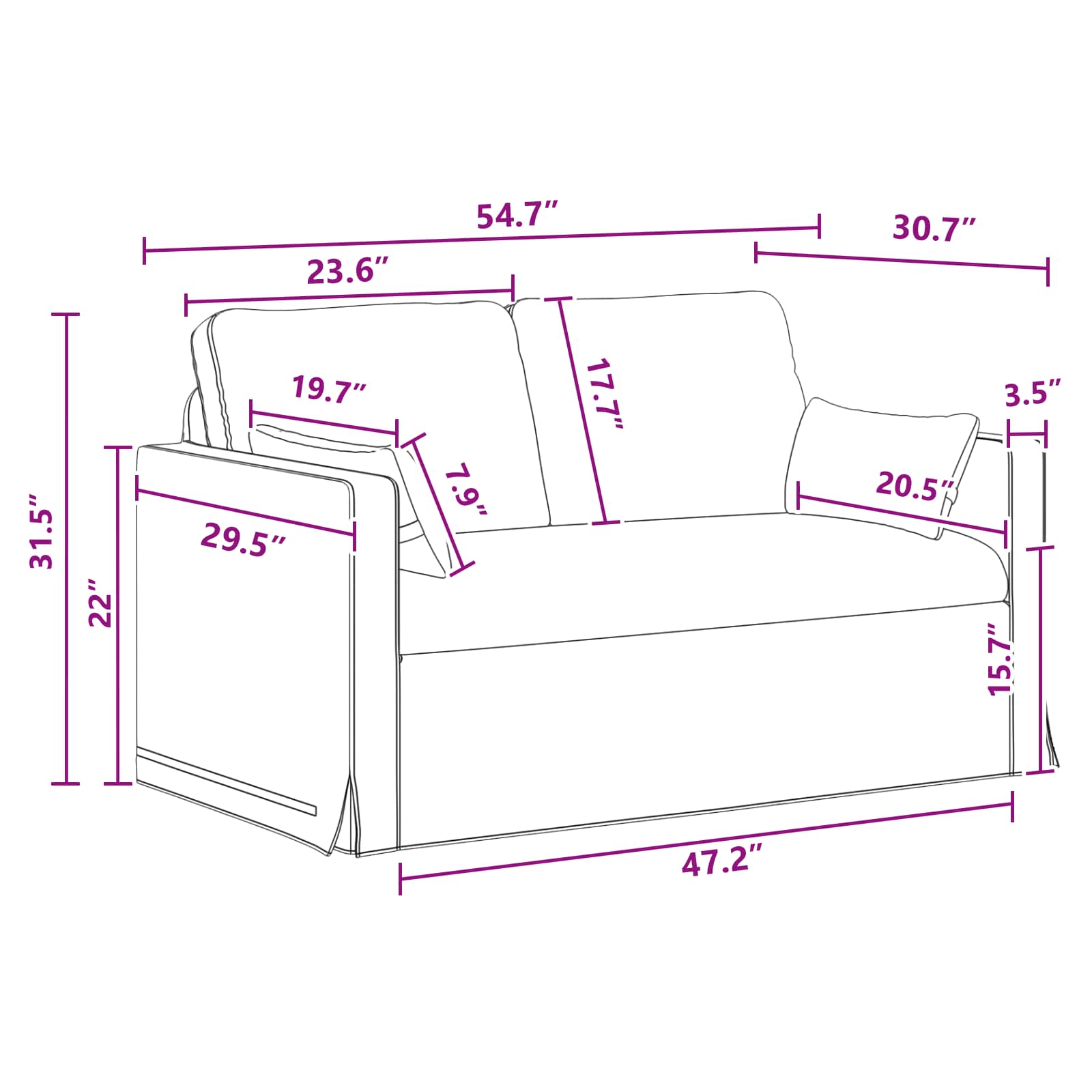 Ensemble de Canapés 2 pcs Gris foncé 139 x 78 x 80 cm tissu - XIOS