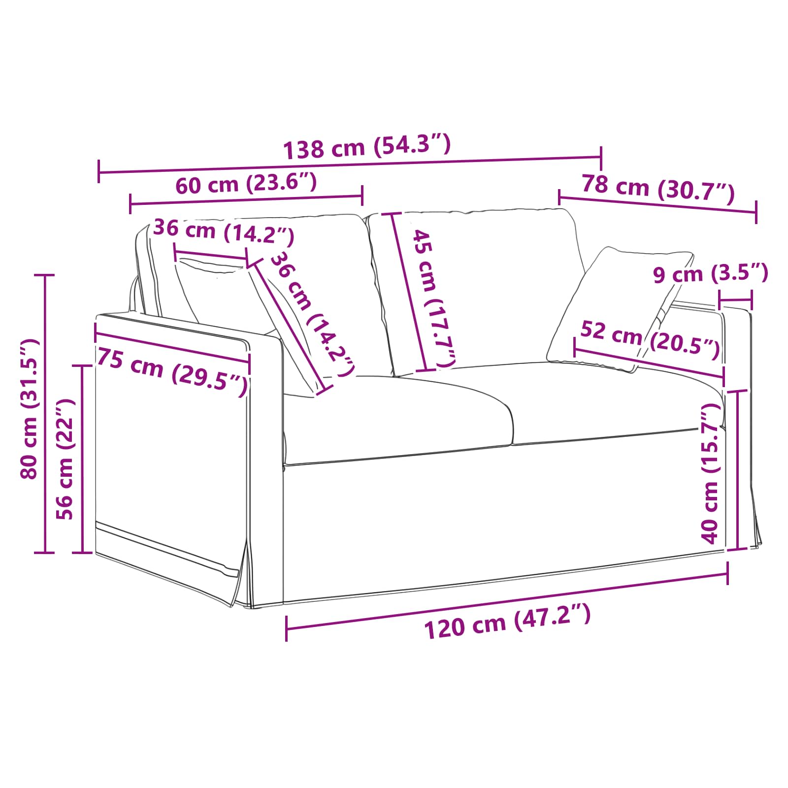 Ensemble de Canapés 2 pcs Gris foncé 138 x 78 x 80 cm Velours - XIOS