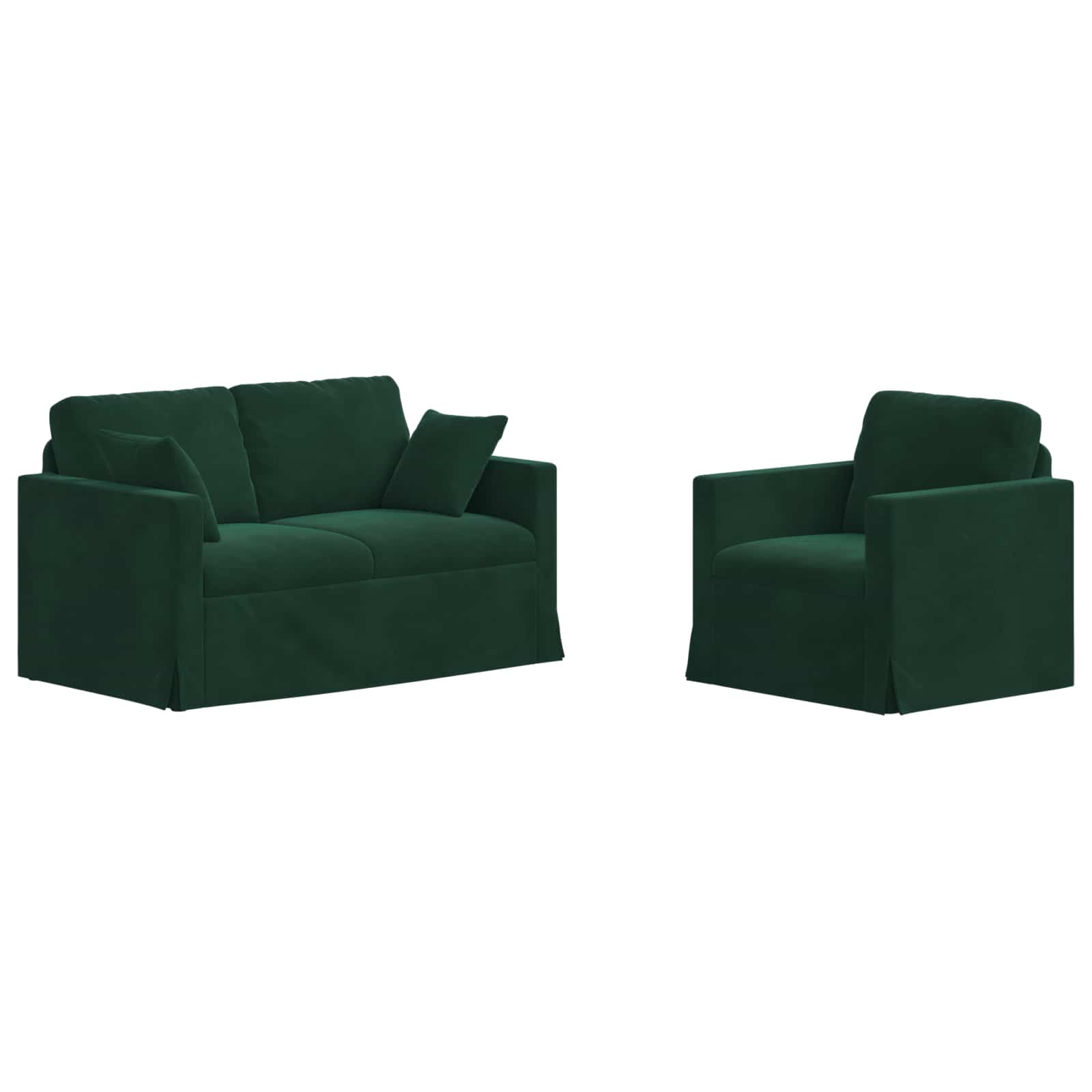 Ensemble de Canapés 2 pcs Vert foncé 138 x 78 x 80 cm Velours - XIOS