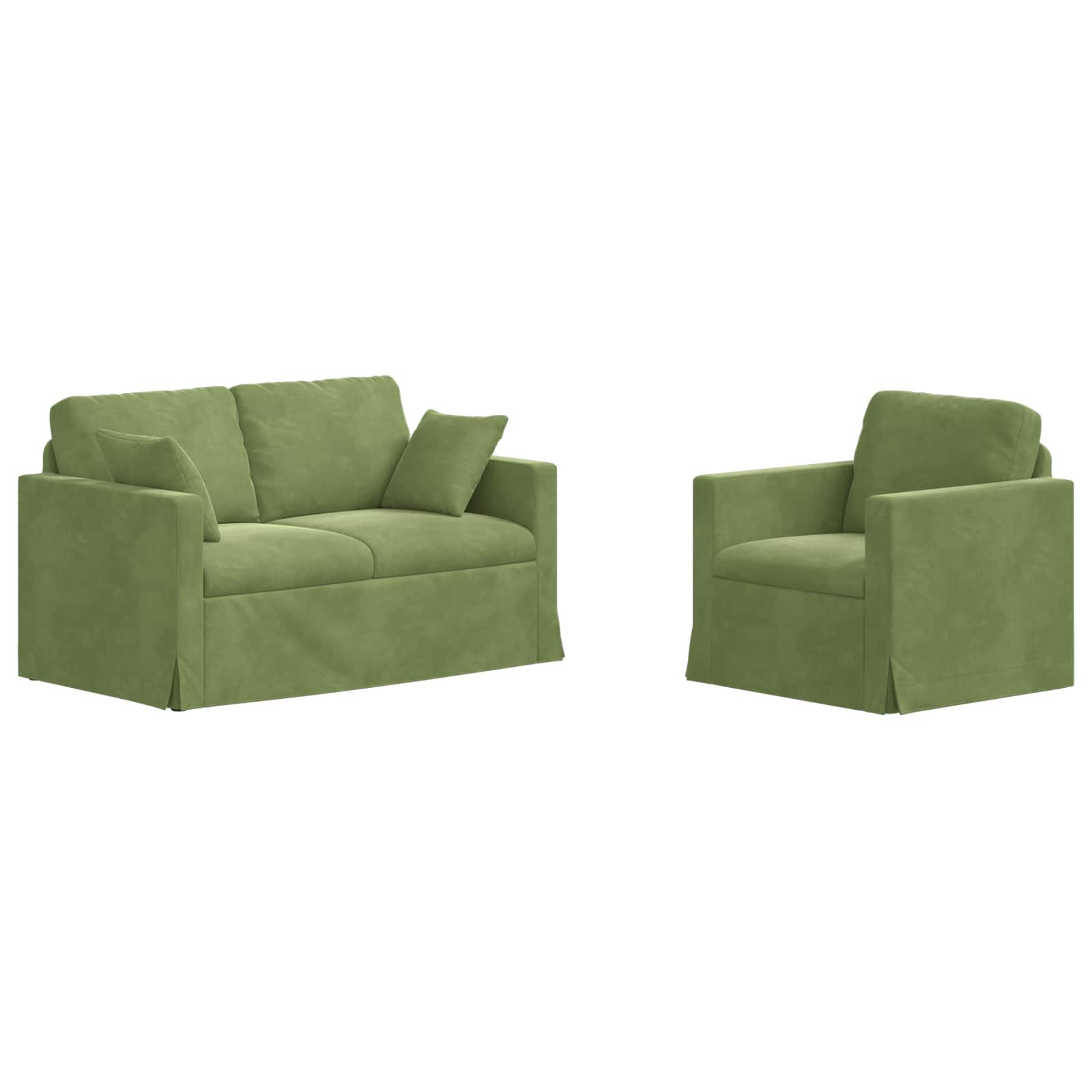 Ensemble de Canapés 2 pcs Vert clair 138 x 78 x 80 cm Velours - XIOS