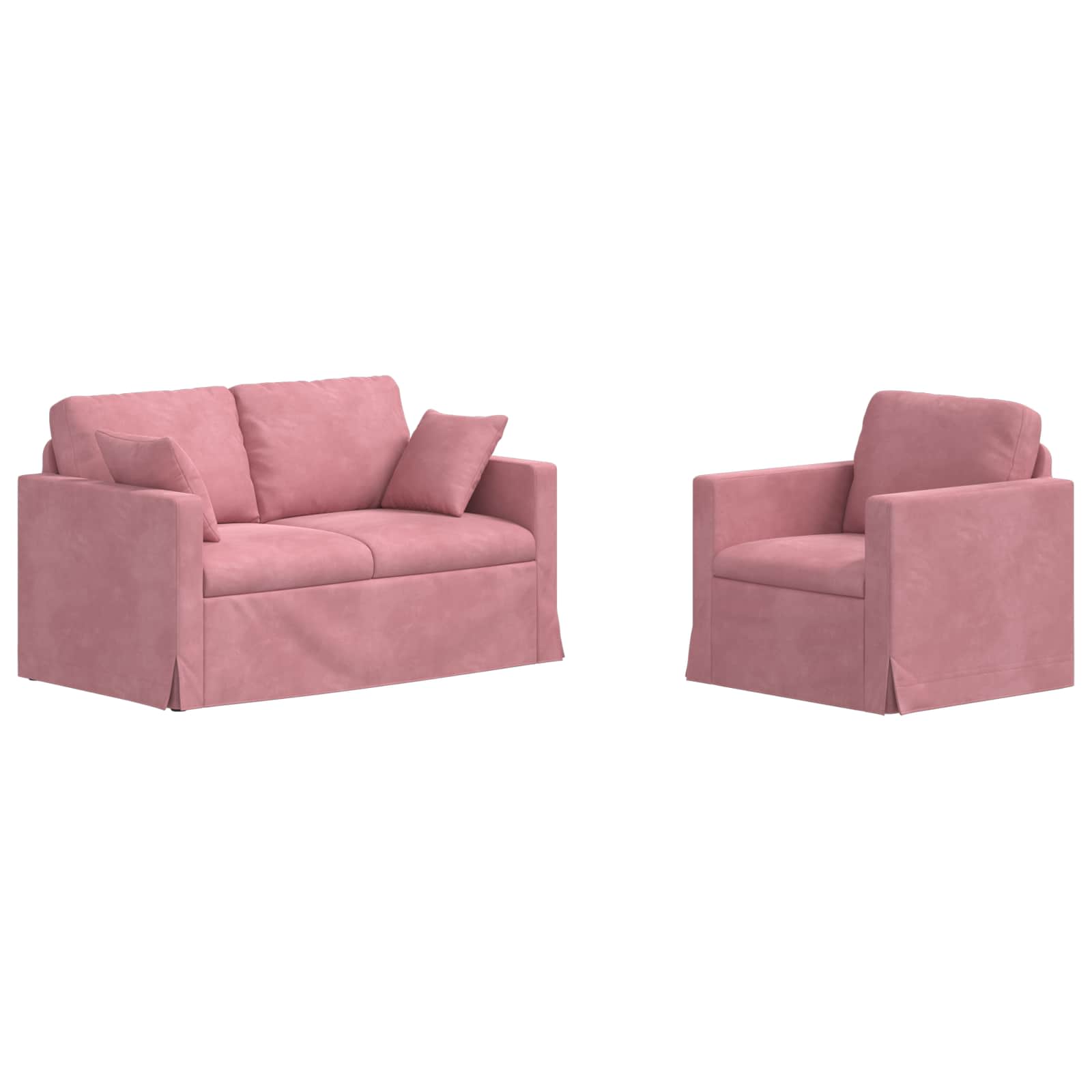 Ensemble de Canapés 2 pcs Rose 138 x 78 x 80 cm Velours - XIOS