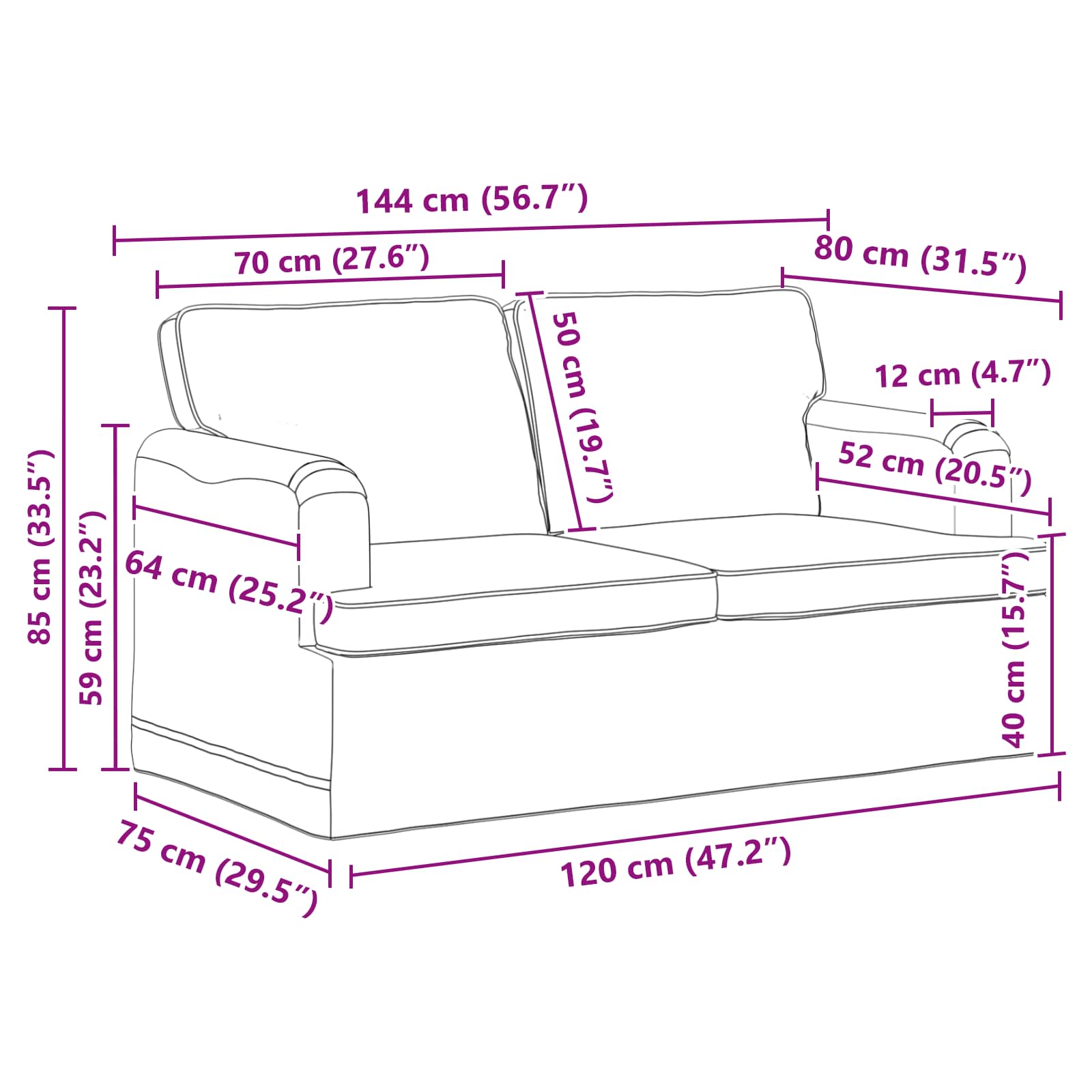 Ensemble de Canapés 2 pc Gris foncé tissu