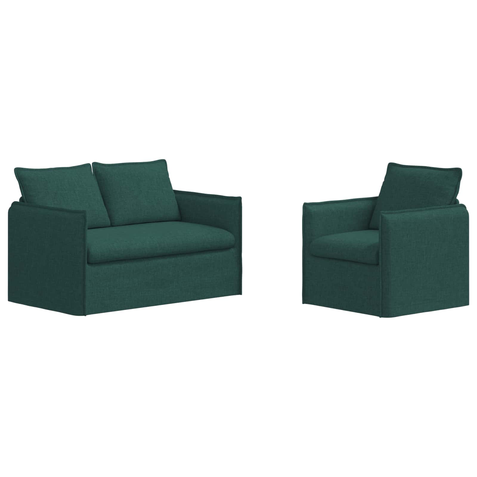 Ensemble de Canapés 2 pc Vert foncé Tissu