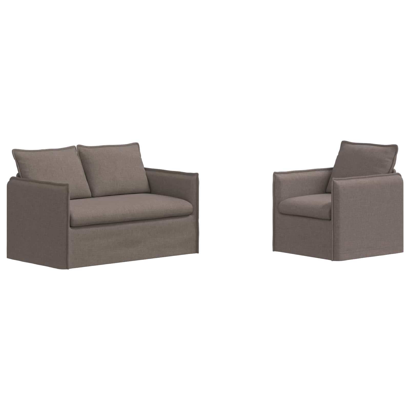 Ensemble de Canapés 2 pc Taupe Tissu