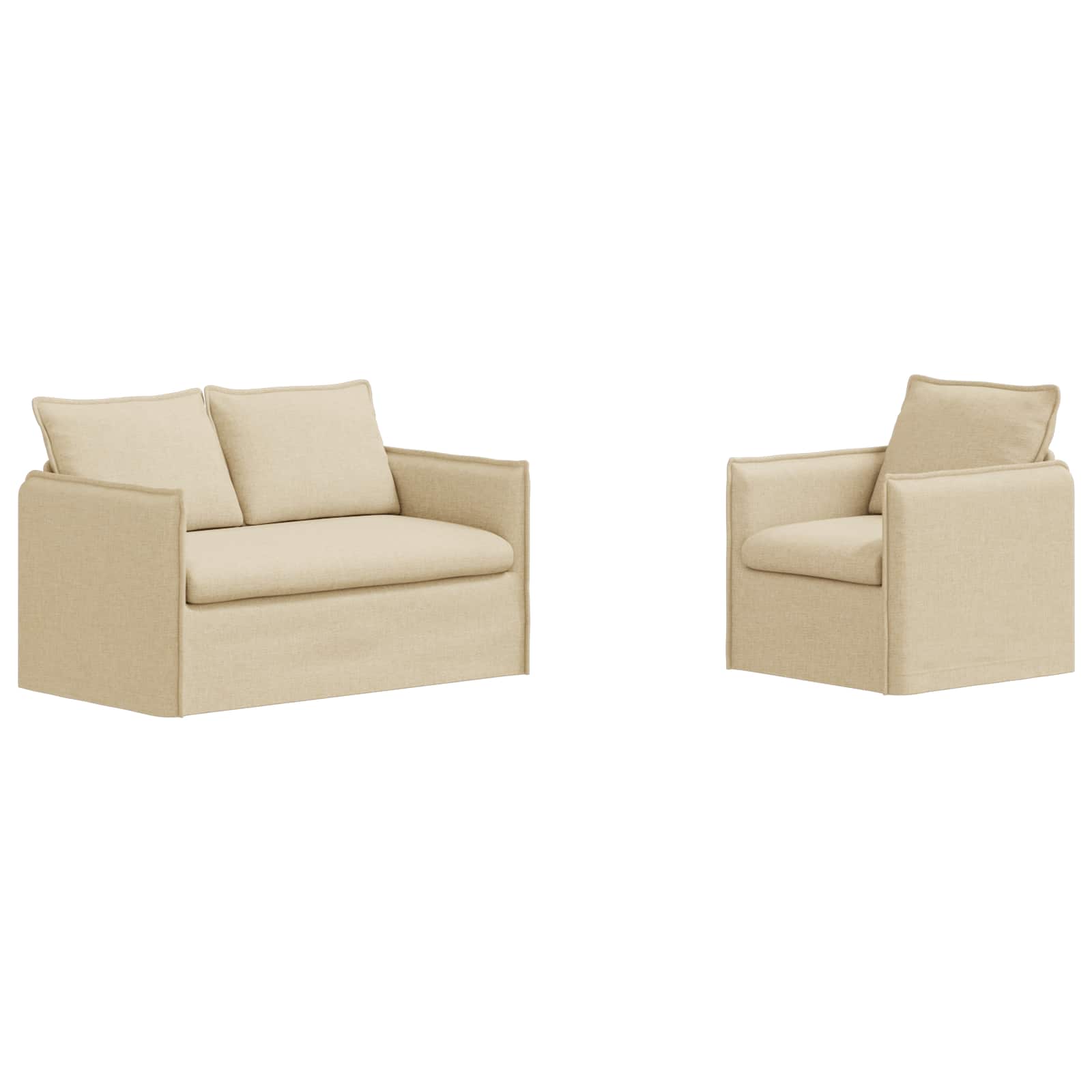 Ensemble de Canapés 2 pc Crème Tissu