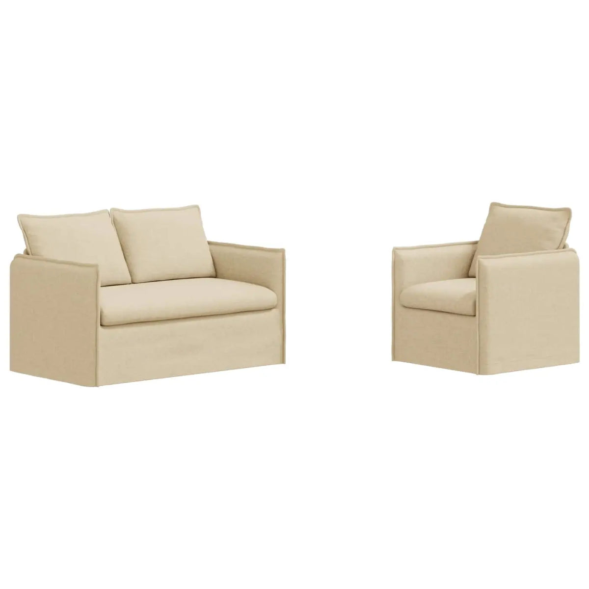 Ensemble de Canapés 2 pc Crème Tissu - XIOS