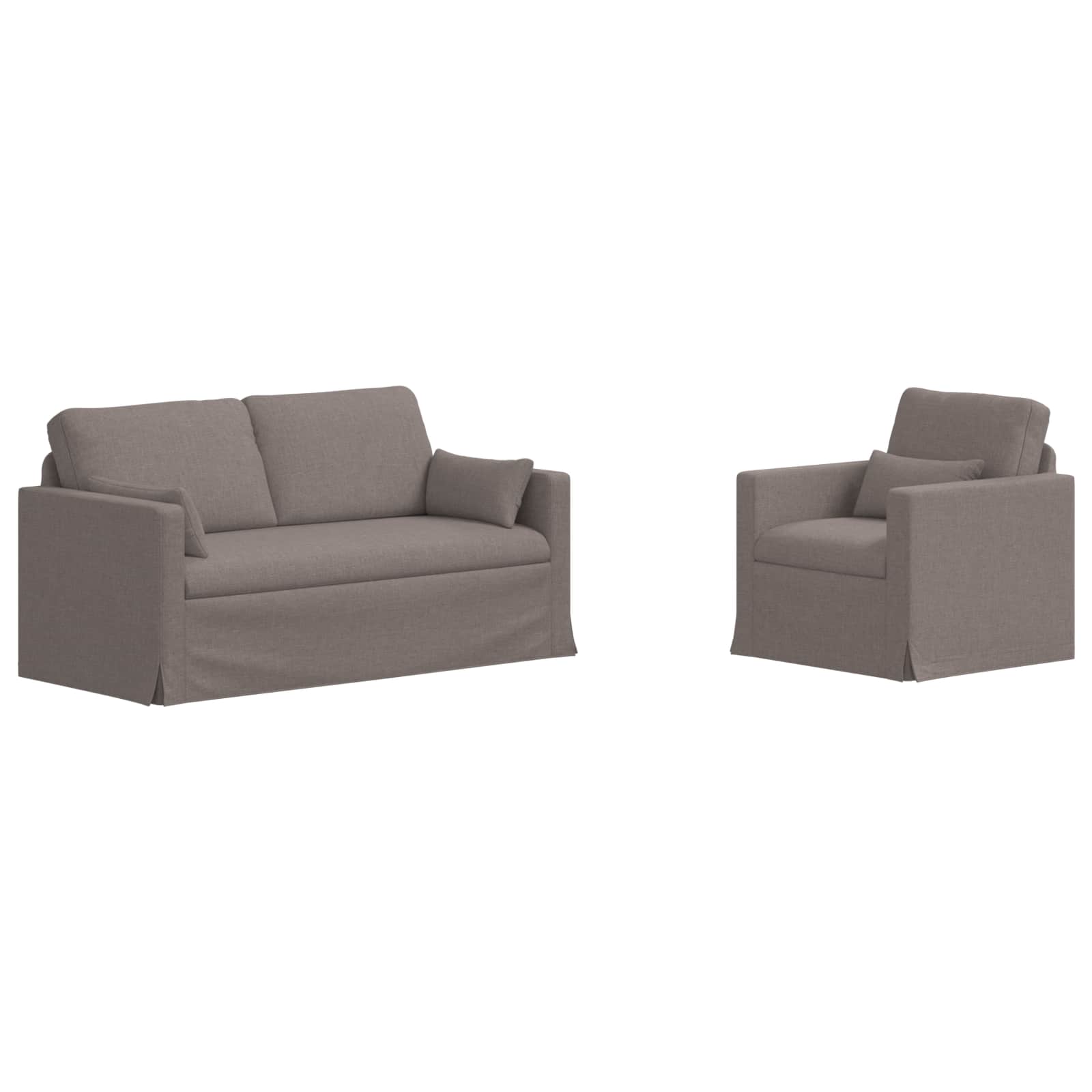 Ensemble de Canapés 2 pcs Taupe 158 x 78 x 80 cm tissu - XIOS