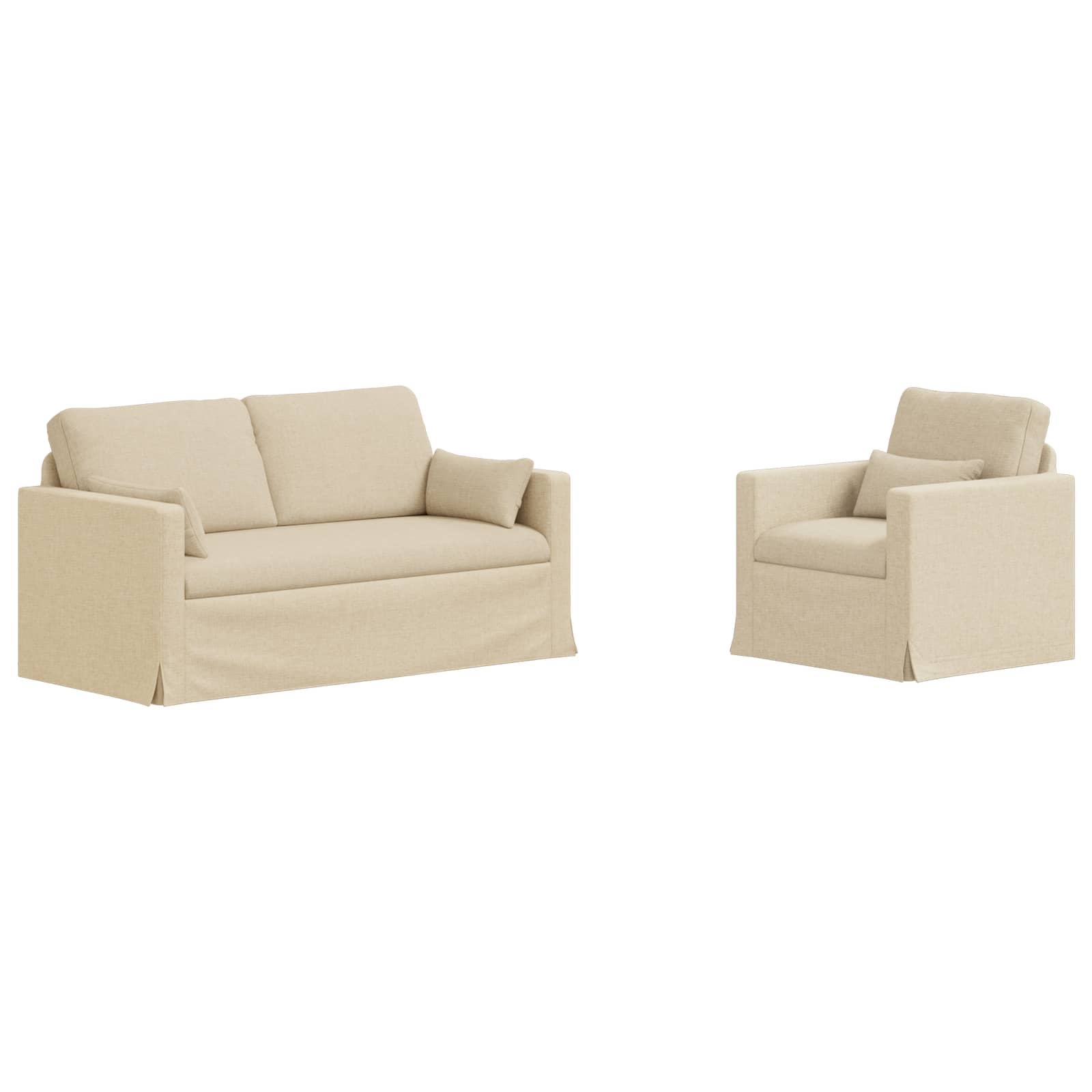 Ensemble de Canapés 2 pcs Crème 158 x 78 x 80 cm tissu - XIOS