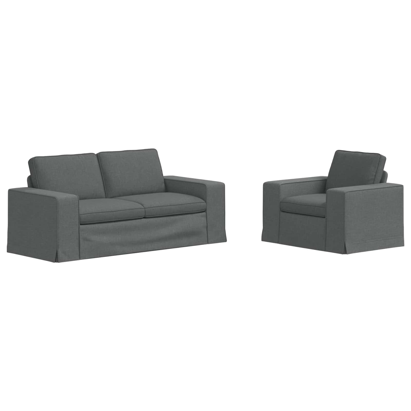 Ensemble de Canapés 2 pc Gris foncé tissu