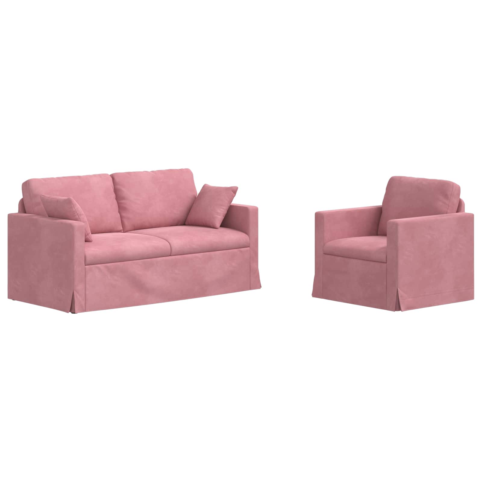 Ensemble de Canapés 2 pcs Rose 158 x 78 x 80 cm Velours - XIOS