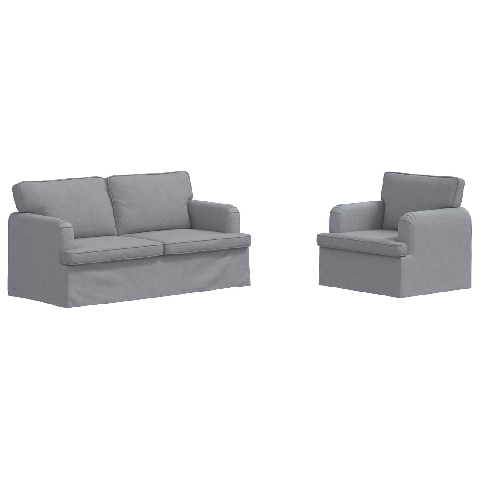 Canapé 140cm 2 pcs Gris clair Métал - XIOS