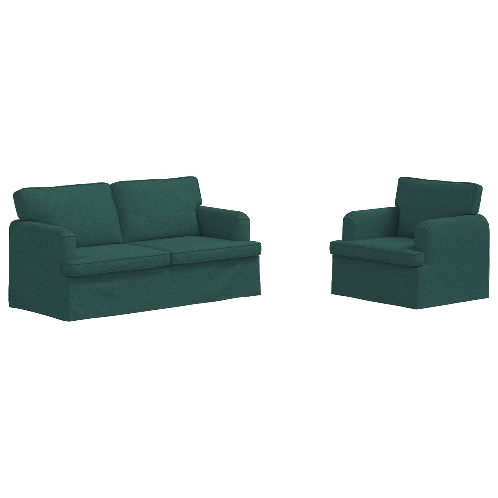 Ensemble de Canapés 2 pc Vert foncé tissu