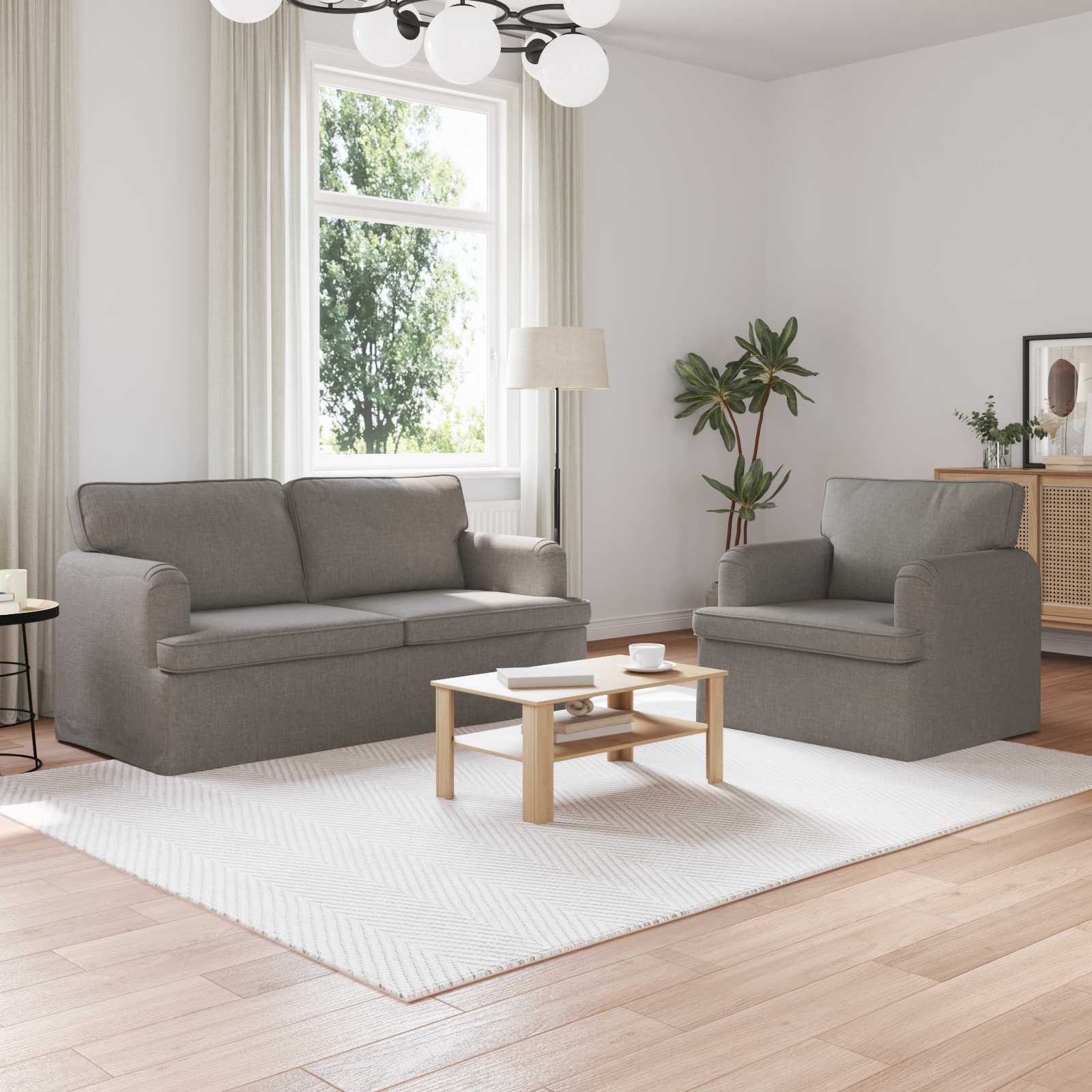 Ensemble de Canapés 2 pc Taupe tissu