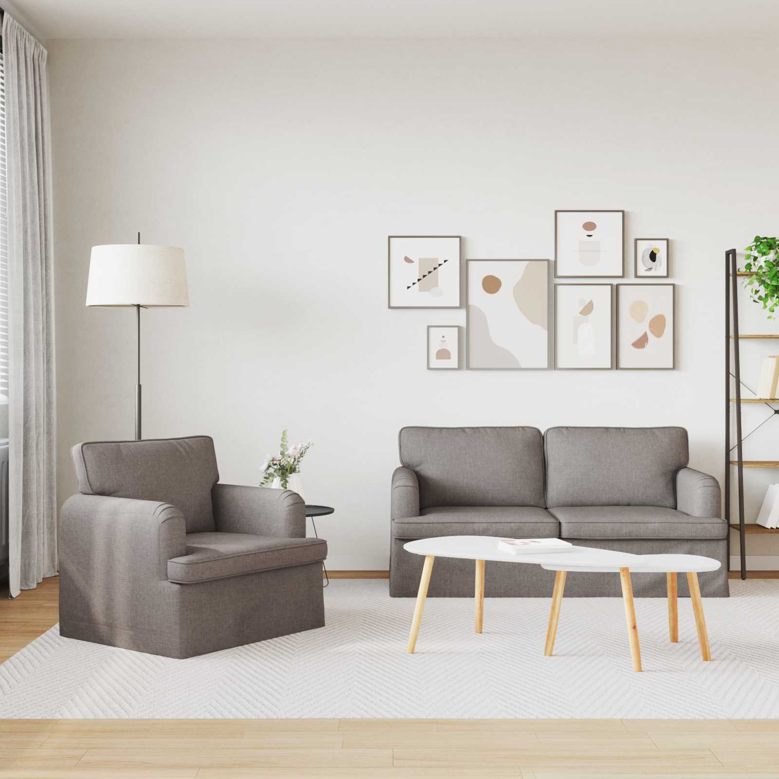 Ensemble de Canapés 2 pc Taupe tissu