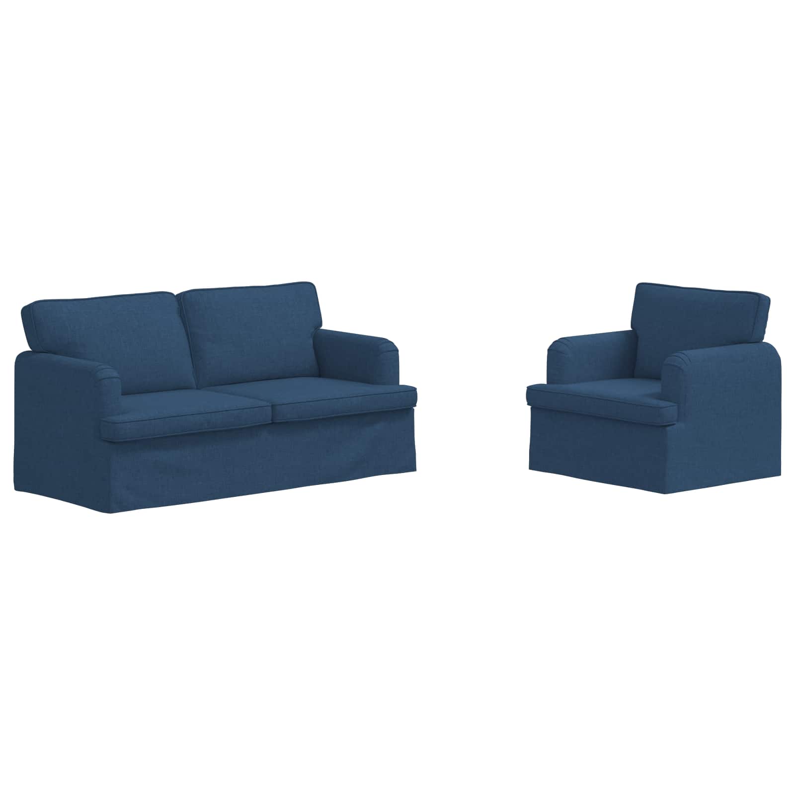 Ensemble de Canapés 2 pc Bleu tissu
