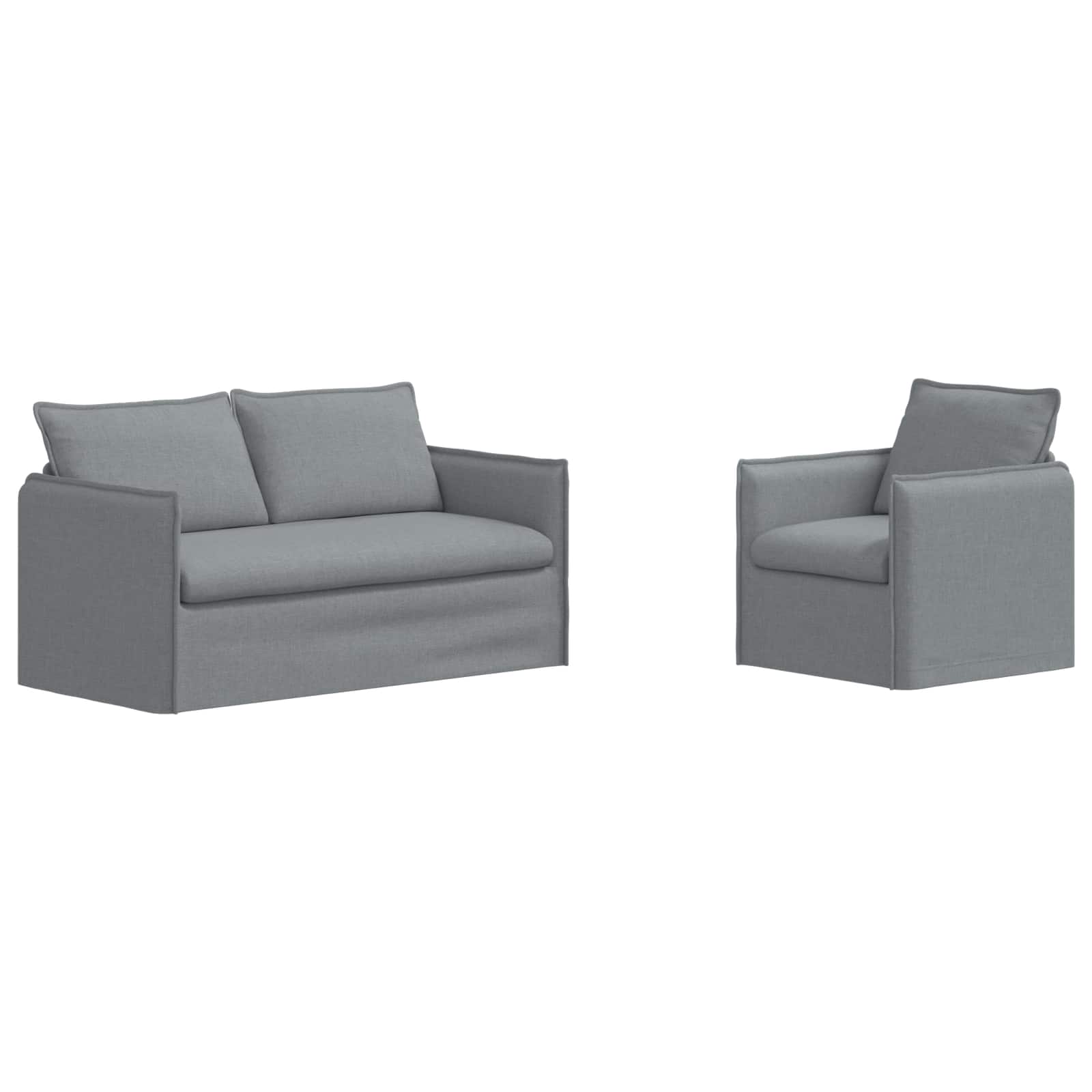 Ensemble de Canapés 2 pc Gris clair Tissu