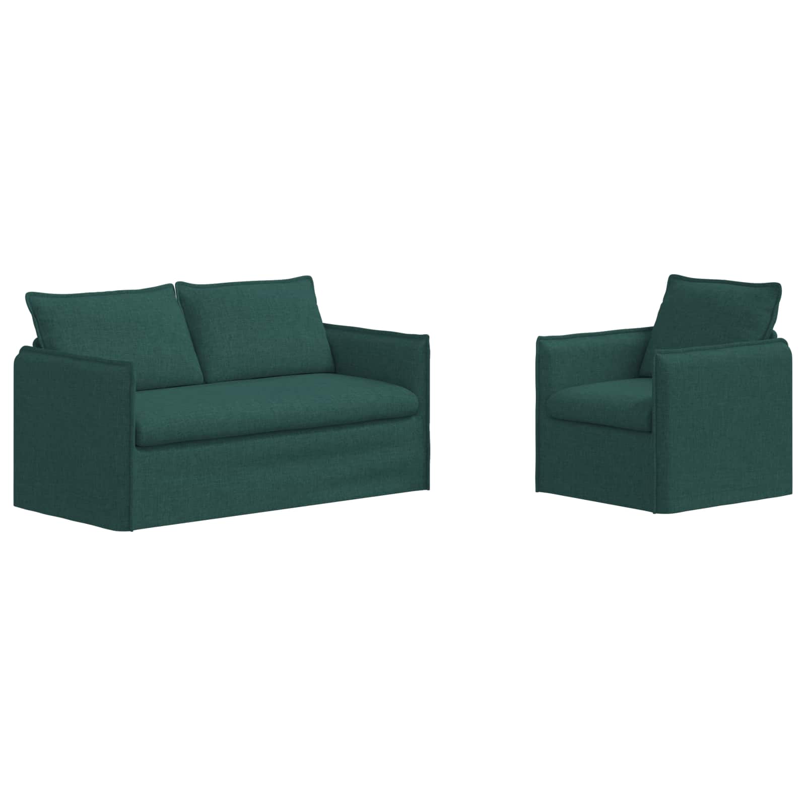 Ensemble de Canapés 2 pc Vert foncé Tissu