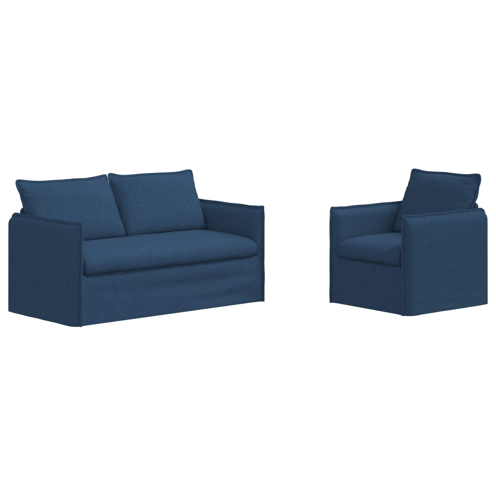 Ensemble de Canapés 2 pc Bleu Tissu