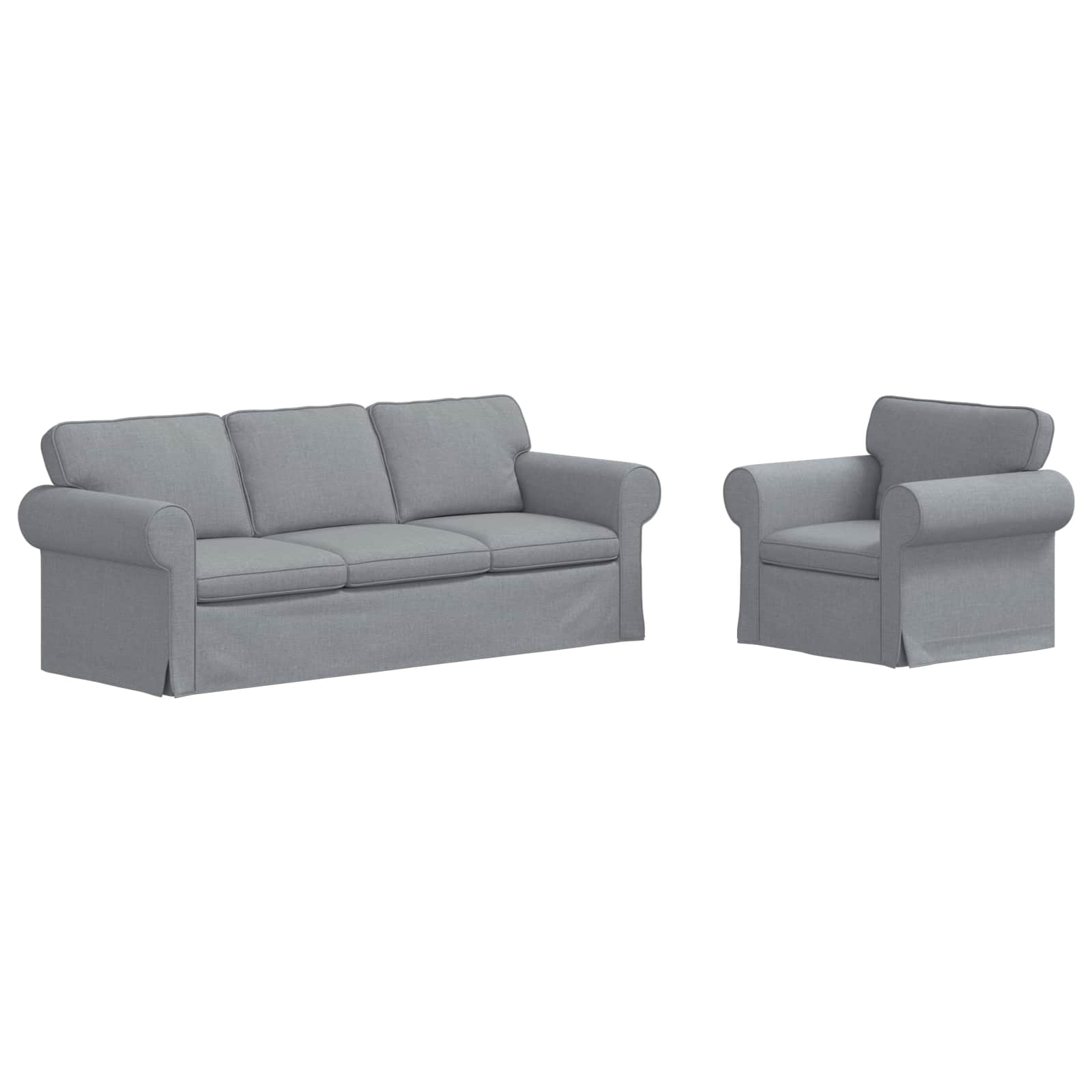 Ensemble de Canapés 2 pc Gris clair tissu