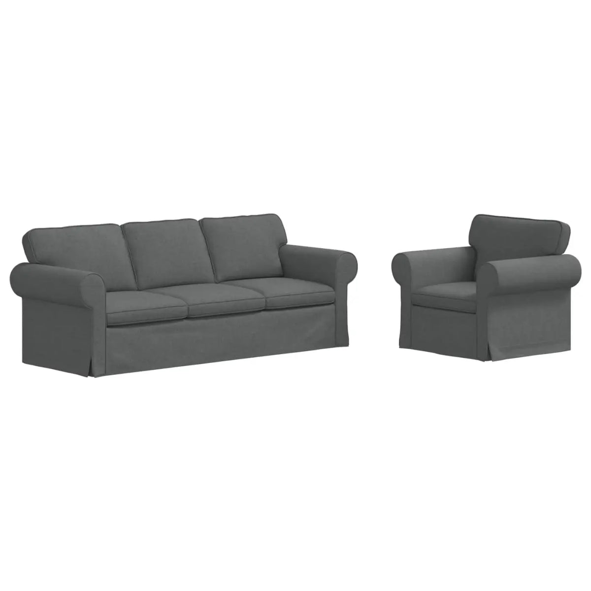 Ensemble de Canapés 2 pc Gris foncé tissu - XIOS