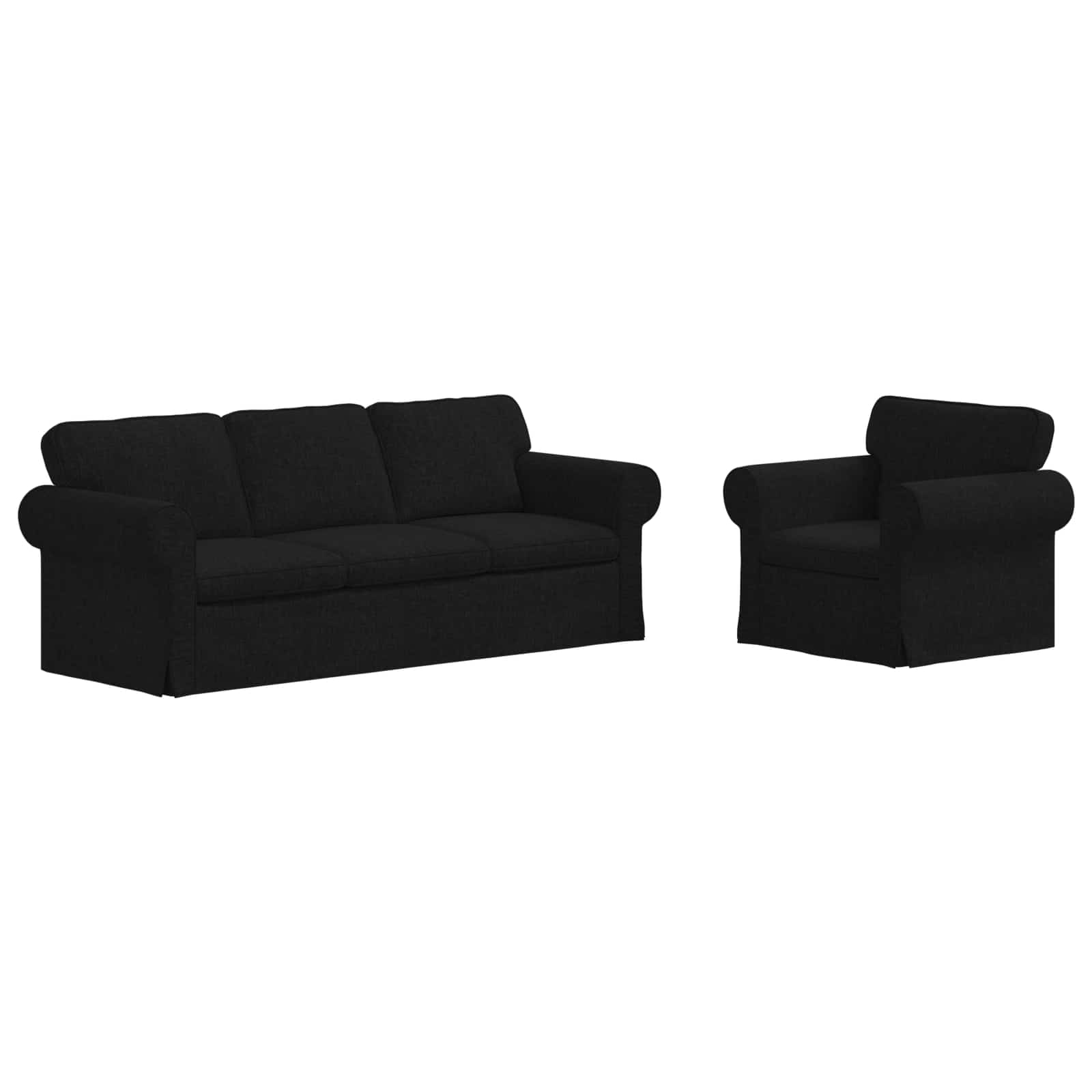 Ensemble de Canapés 2 pc Noir tissu