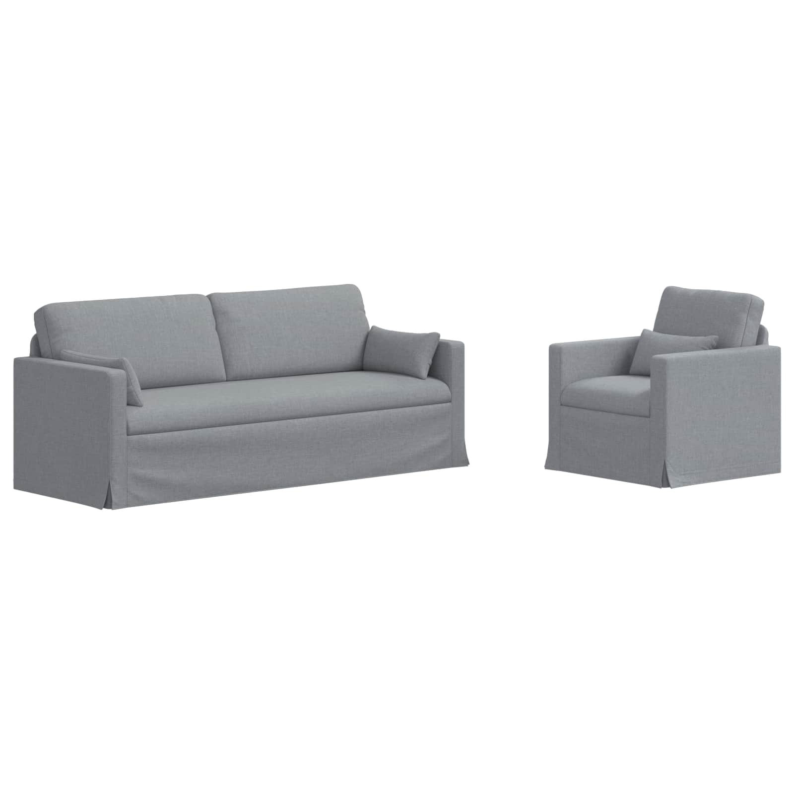Ensemble de Canapés 2 pcs Gris clair 198 x 78 x 80 cm tissu - XIOS