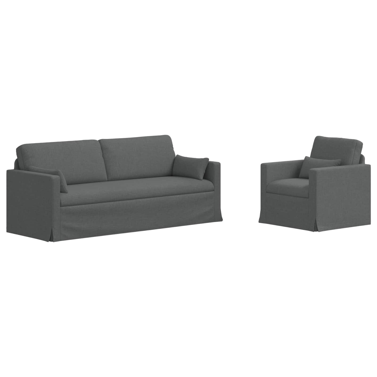 Ensemble de Canapés 2 pcs Gris foncé 198 x 78 x 80 cm tissu - XIOS
