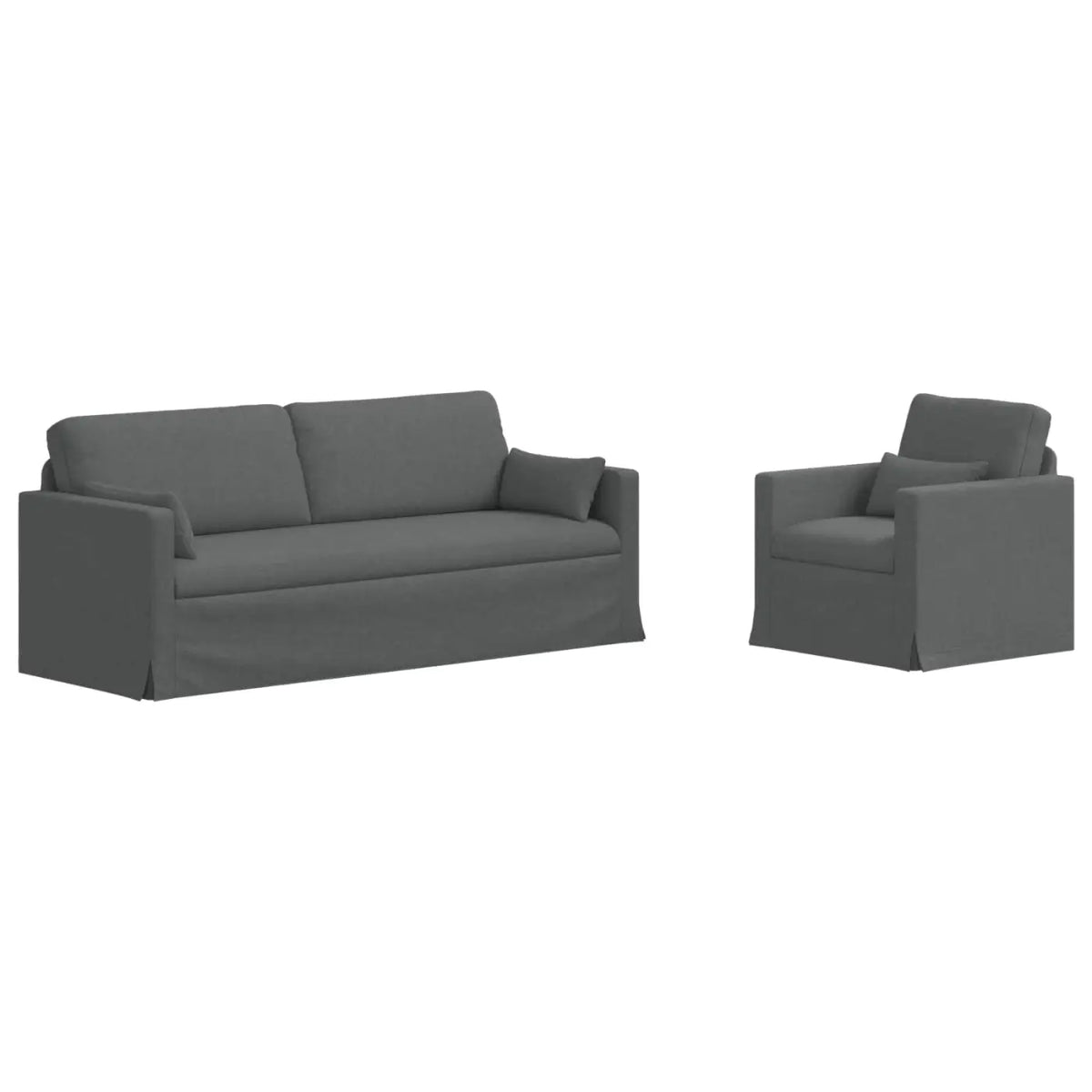 Ensemble de Canapés 2 pc Gris foncé tissu - XIOS