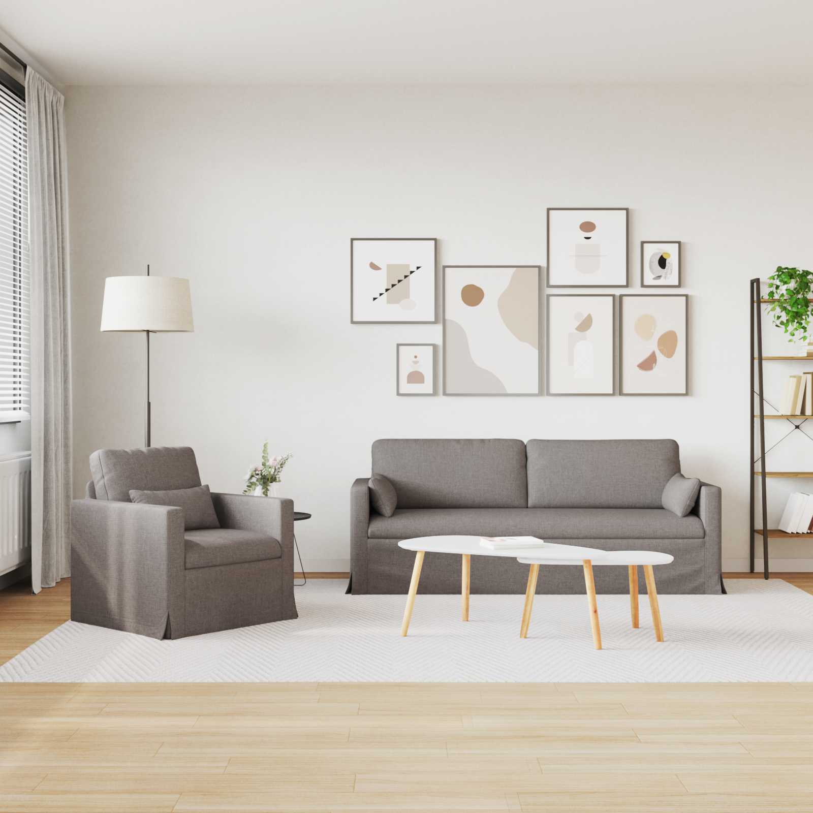 Ensemble de Canapés 2 pcs Taupe 198 x 78 x 80 cm tissu - XIOS