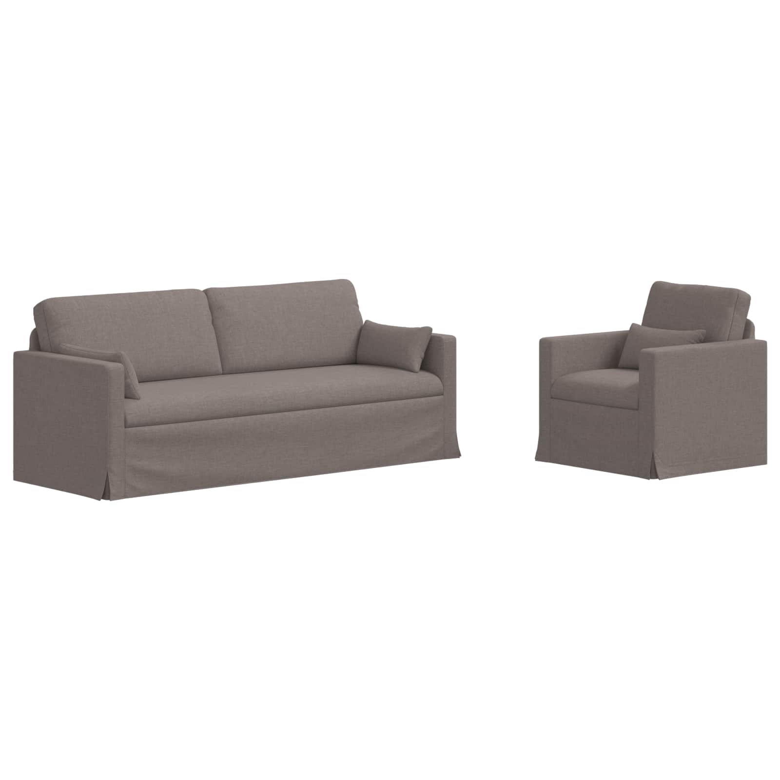 Ensemble de Canapés 2 pcs Taupe 198 x 78 x 80 cm tissu - XIOS