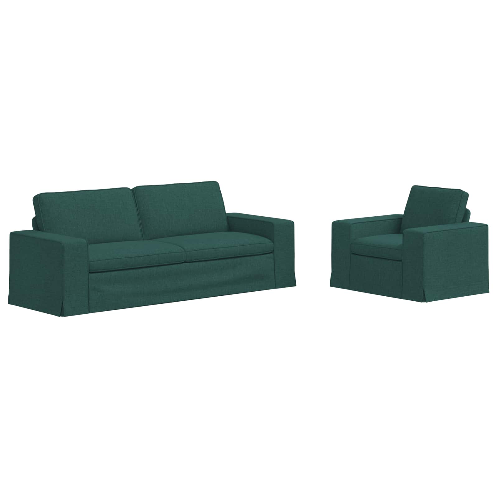 Ensemble de Canapés 2 pc Vert foncé tissu