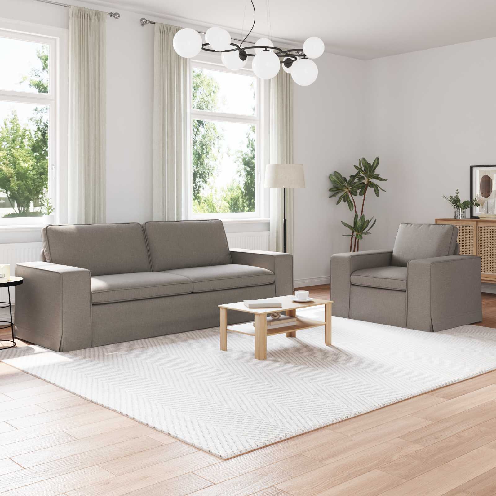 Ensemble de Canapés 2 pc Taupe tissu