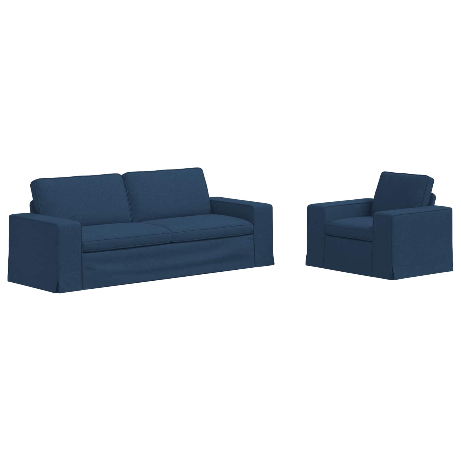 Ensemble de Canapés 2 pc Bleu tissu