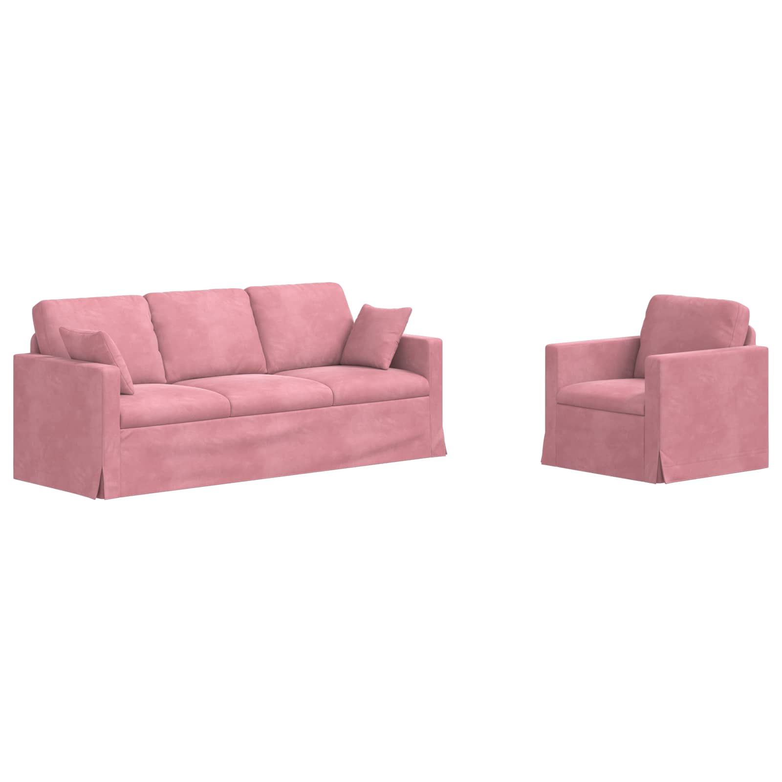 Ensemble de Canapés 2 pcs Rose 198 x 78 x 80 cm Velours - XIOS