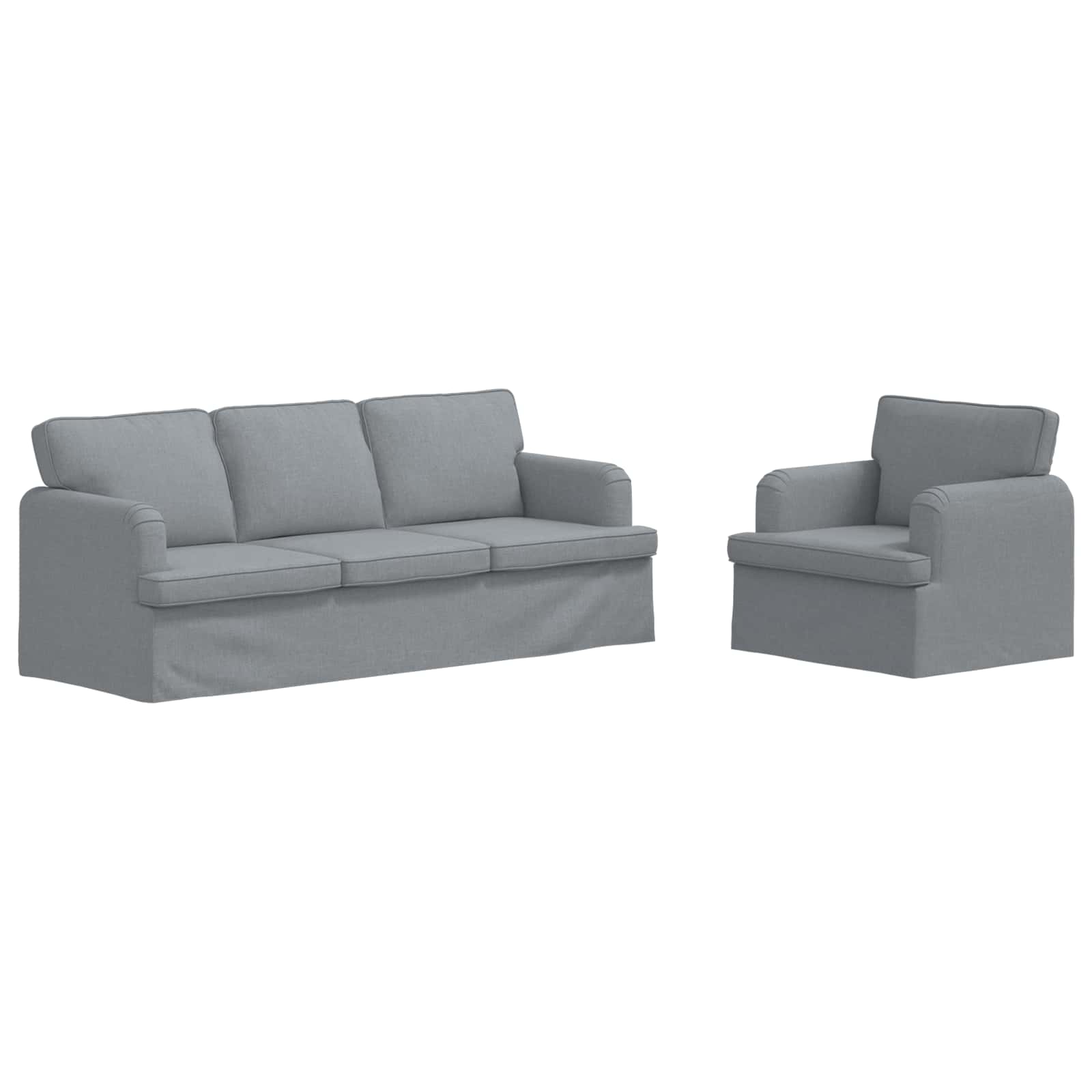 Ensemble de Canapés 2 pc Gris clair tissu