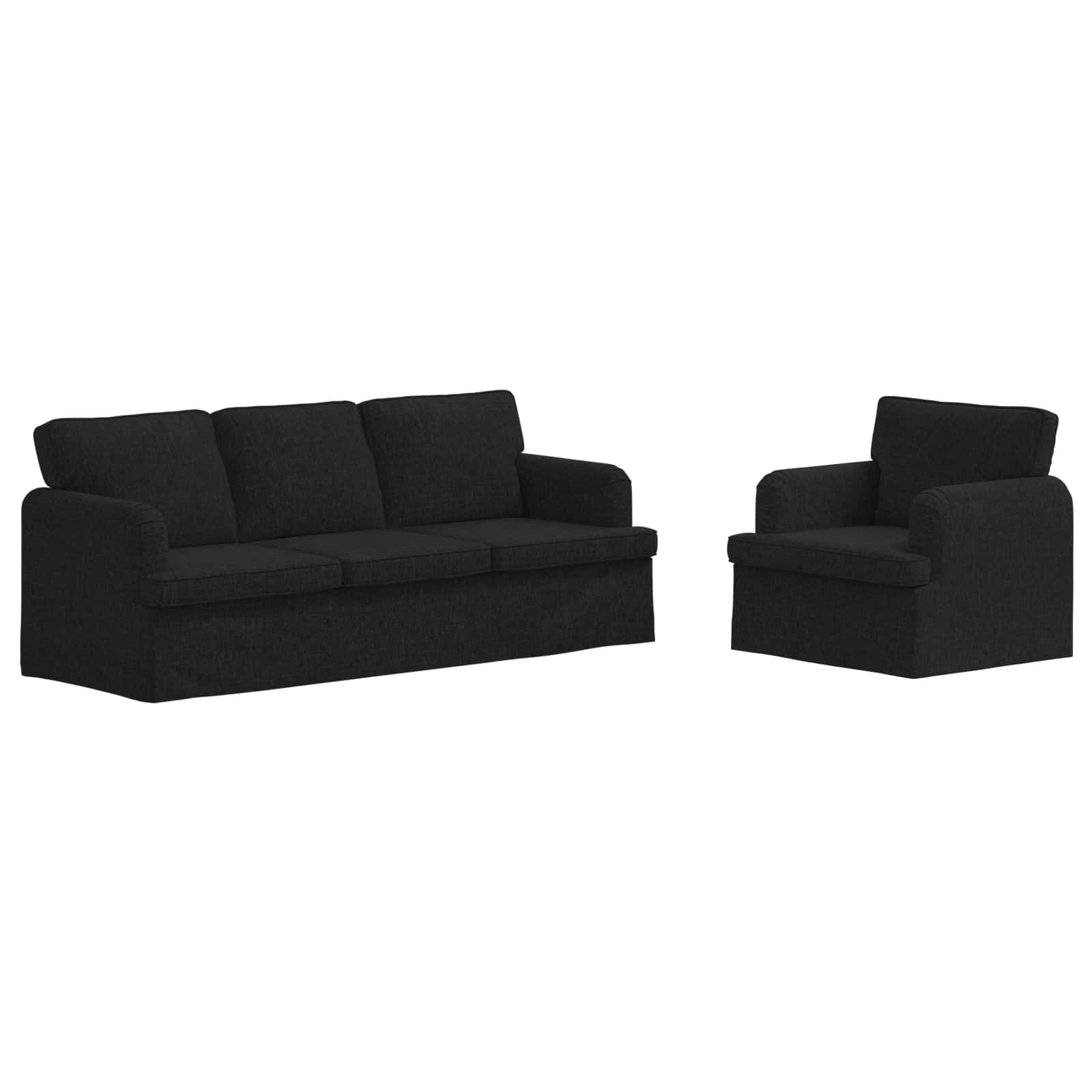 Ensemble de Canapés 2 pc Noir tissu