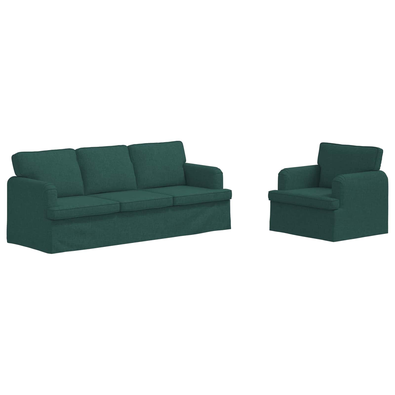 Ensemble de Canapés 2 pc Vert foncé tissu