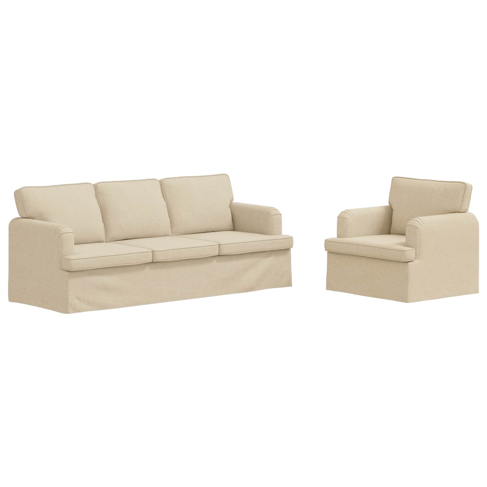 Ensemble de Canapés 2 pc Crème tissu