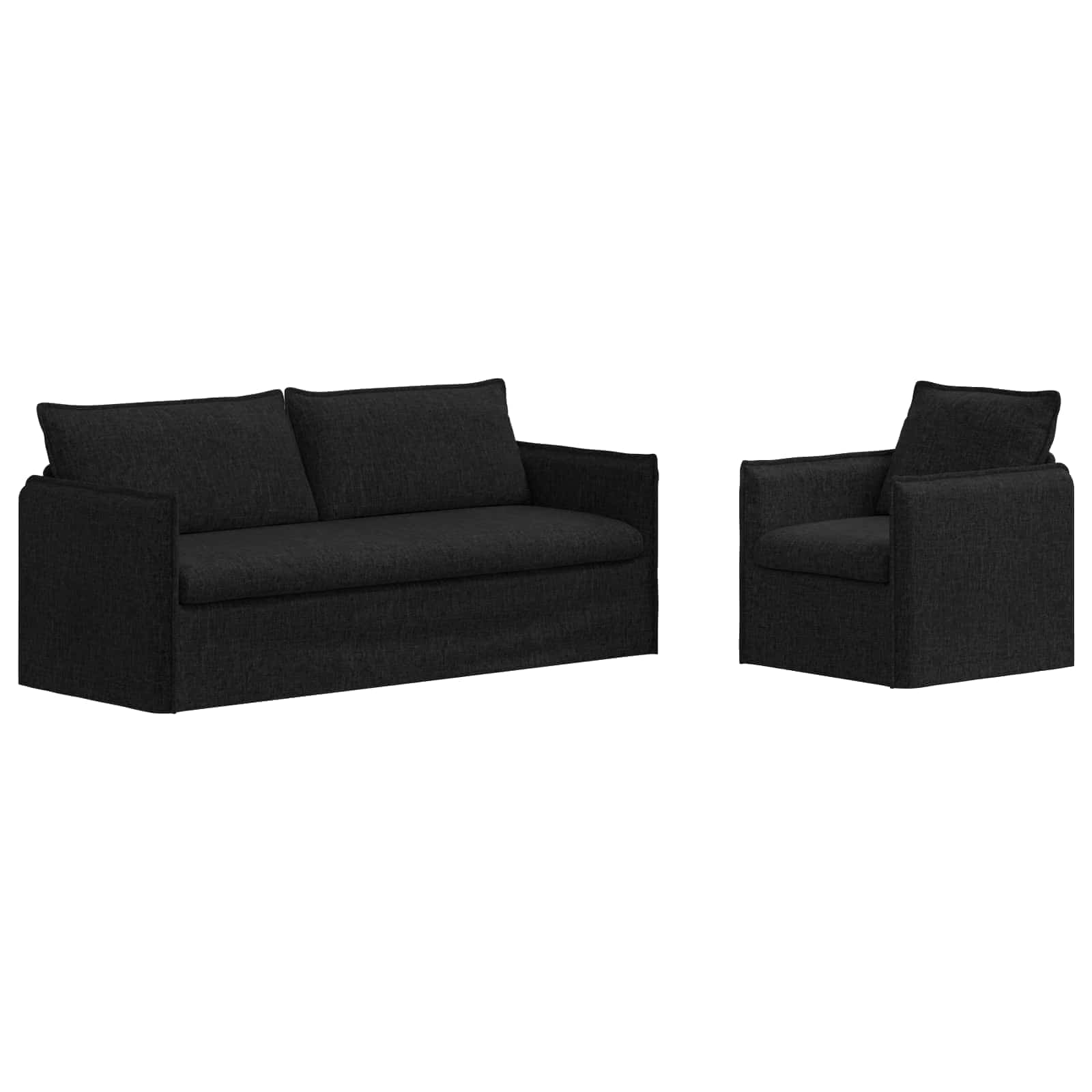 Canapé 180cm 2 pcs Noir Métал - XIOS