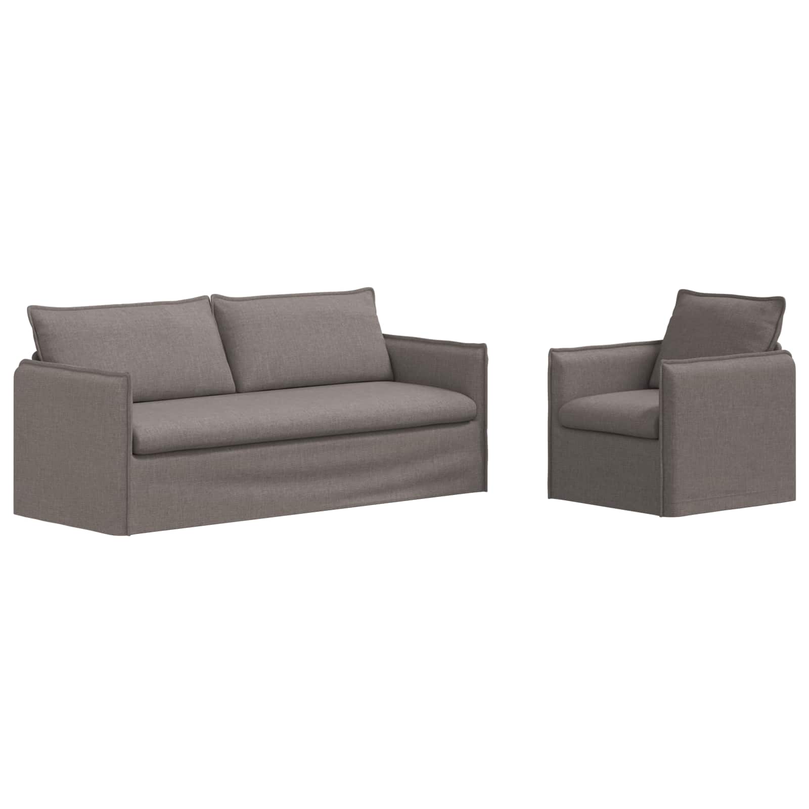Ensemble de Canapés 2 pc Taupe Tissu