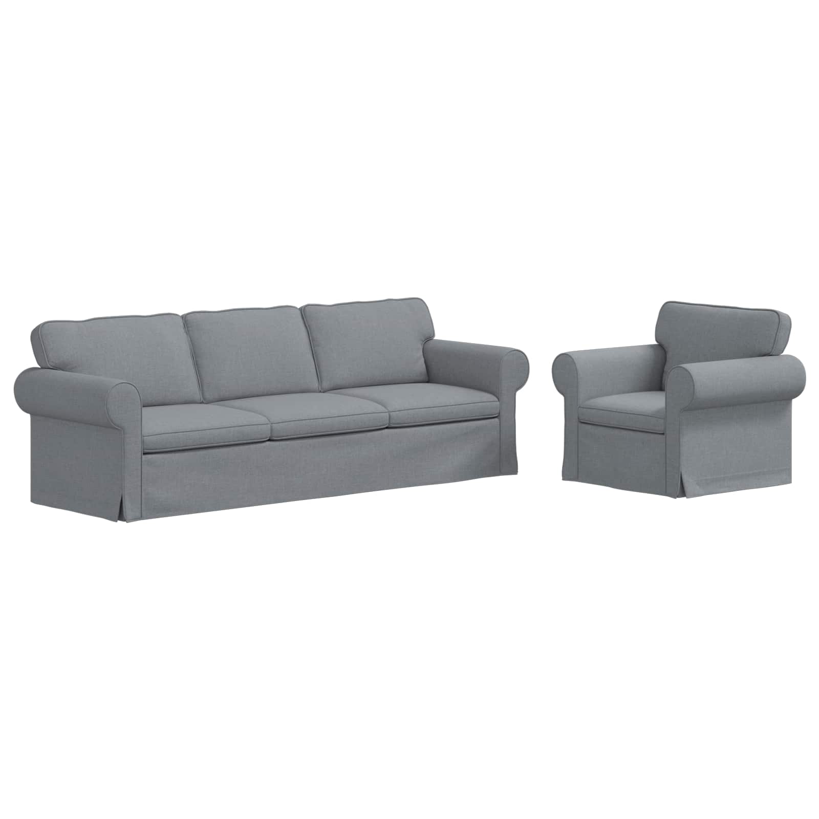 Ensemble de Canapés 2 pc Gris clair tissu