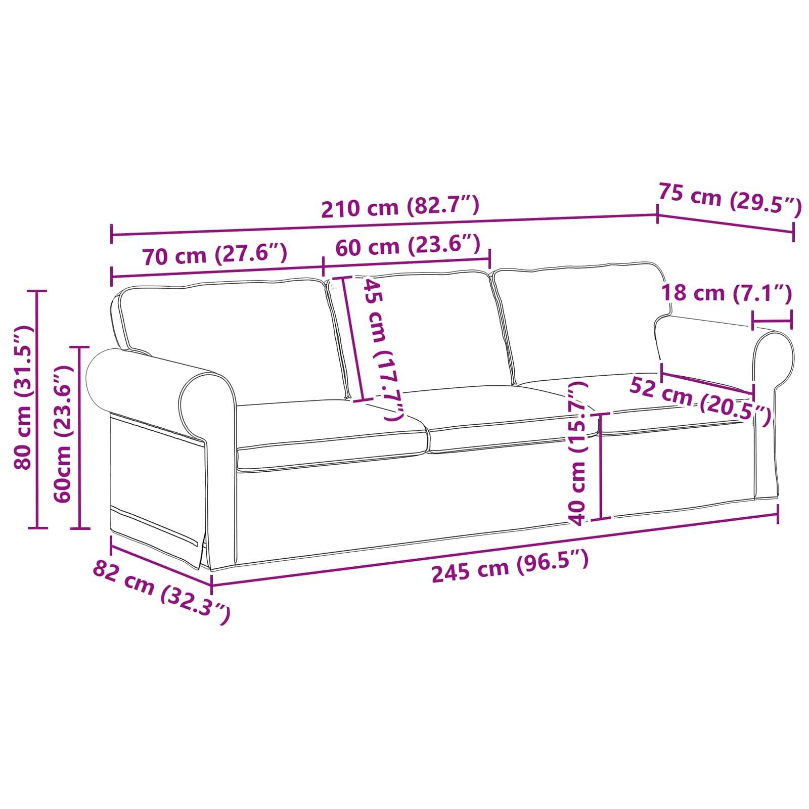 Ensemble de Canapés 2 pc Gris clair tissu