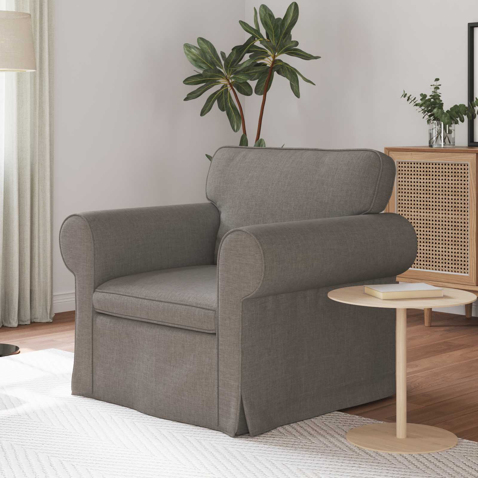 Canapé Taupe 95 x 82 x 80 cm tissu - XIOS
