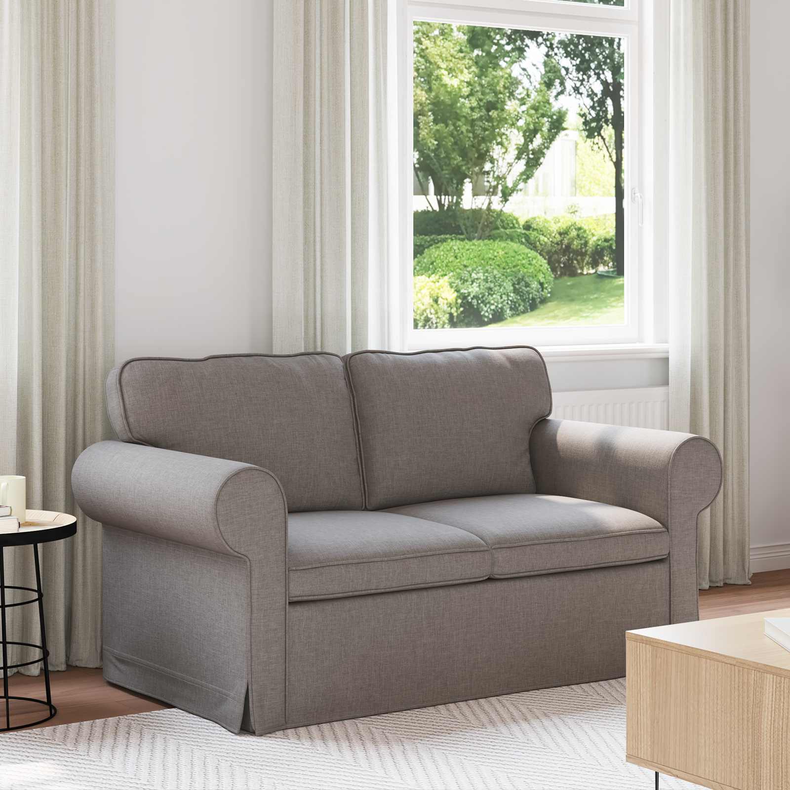 Canapé Taupe 155 x 82 x 80 cm tissu - XIOS