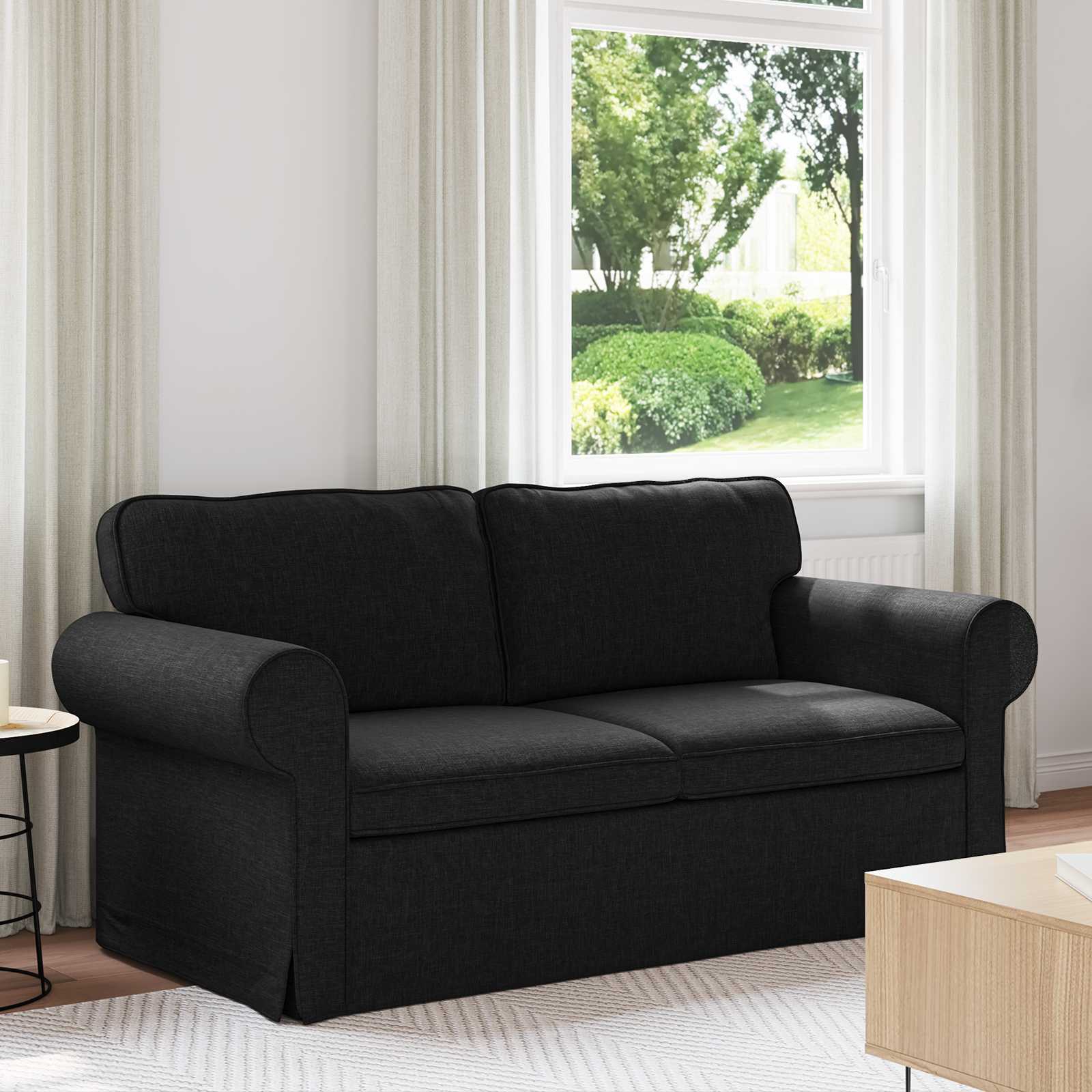 Canapé Noir 175 x 82 x 80 cm tissu - XIOS