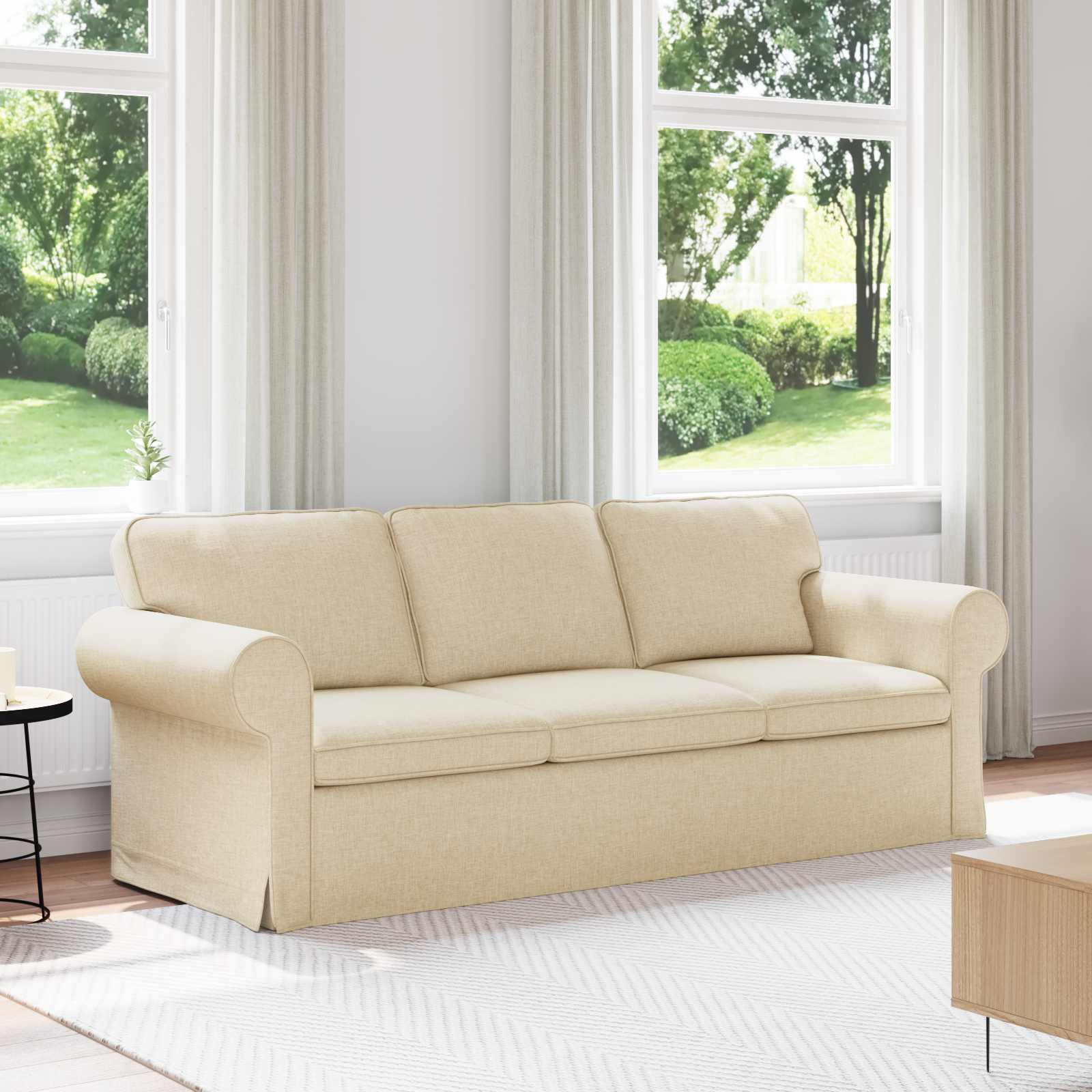 Canapé Crème 215 x 82 x 80 cm tissu - XIOS