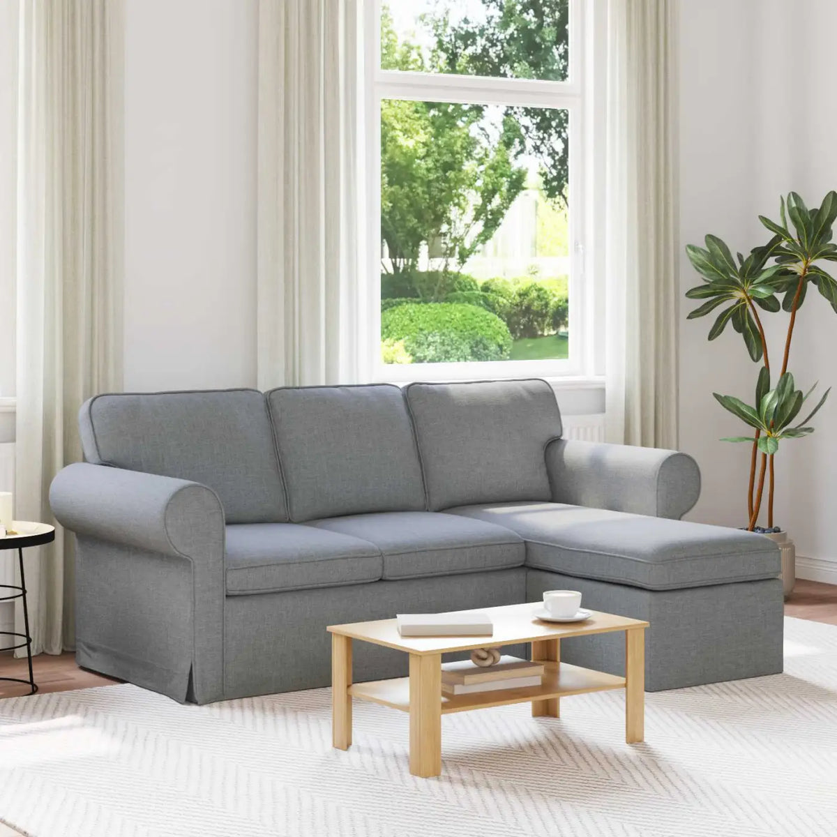 Canapé Gris clair 195 x 138 x 80 cm tissu - XIOS