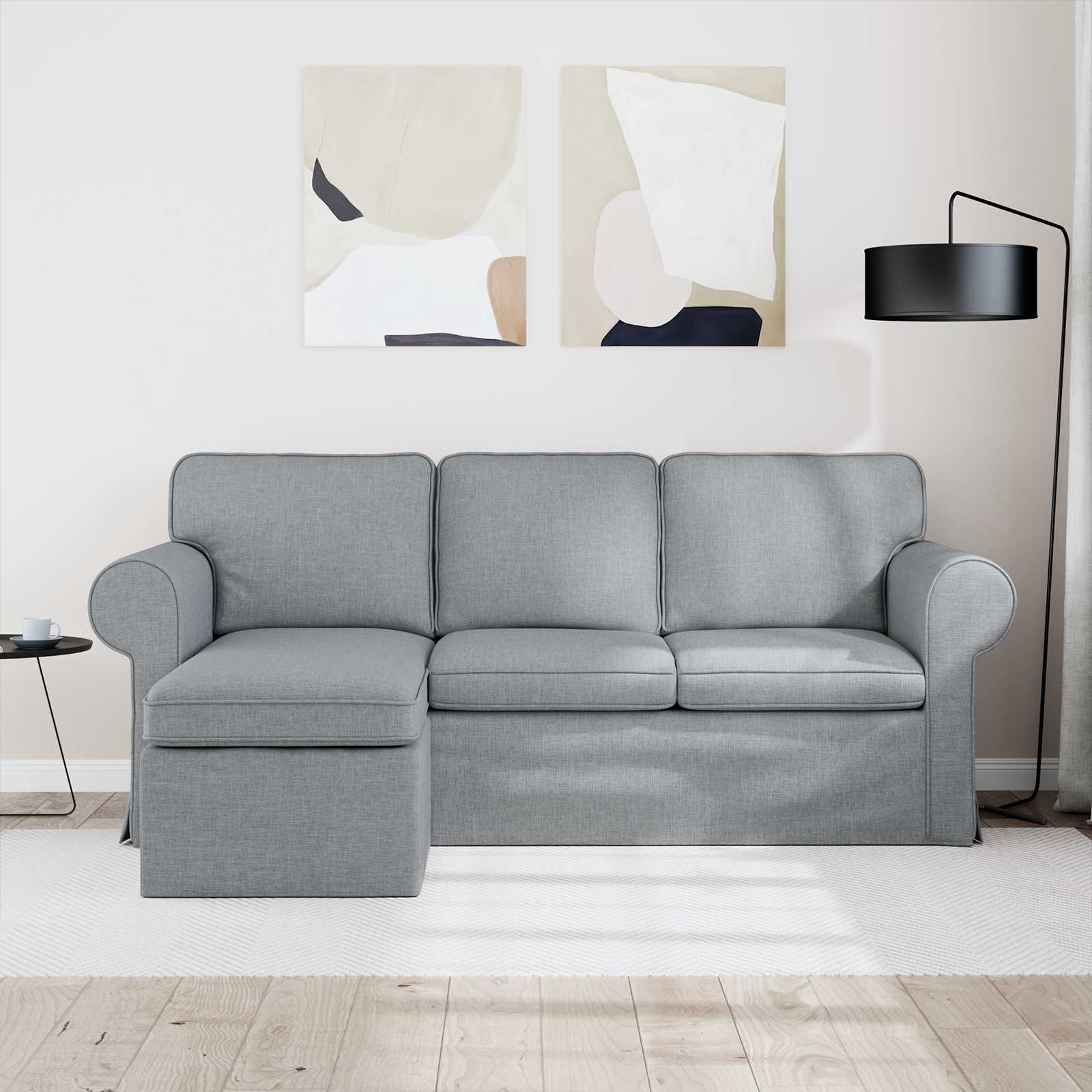 Canapé Gris clair 195 x 138 x 80 cm tissu