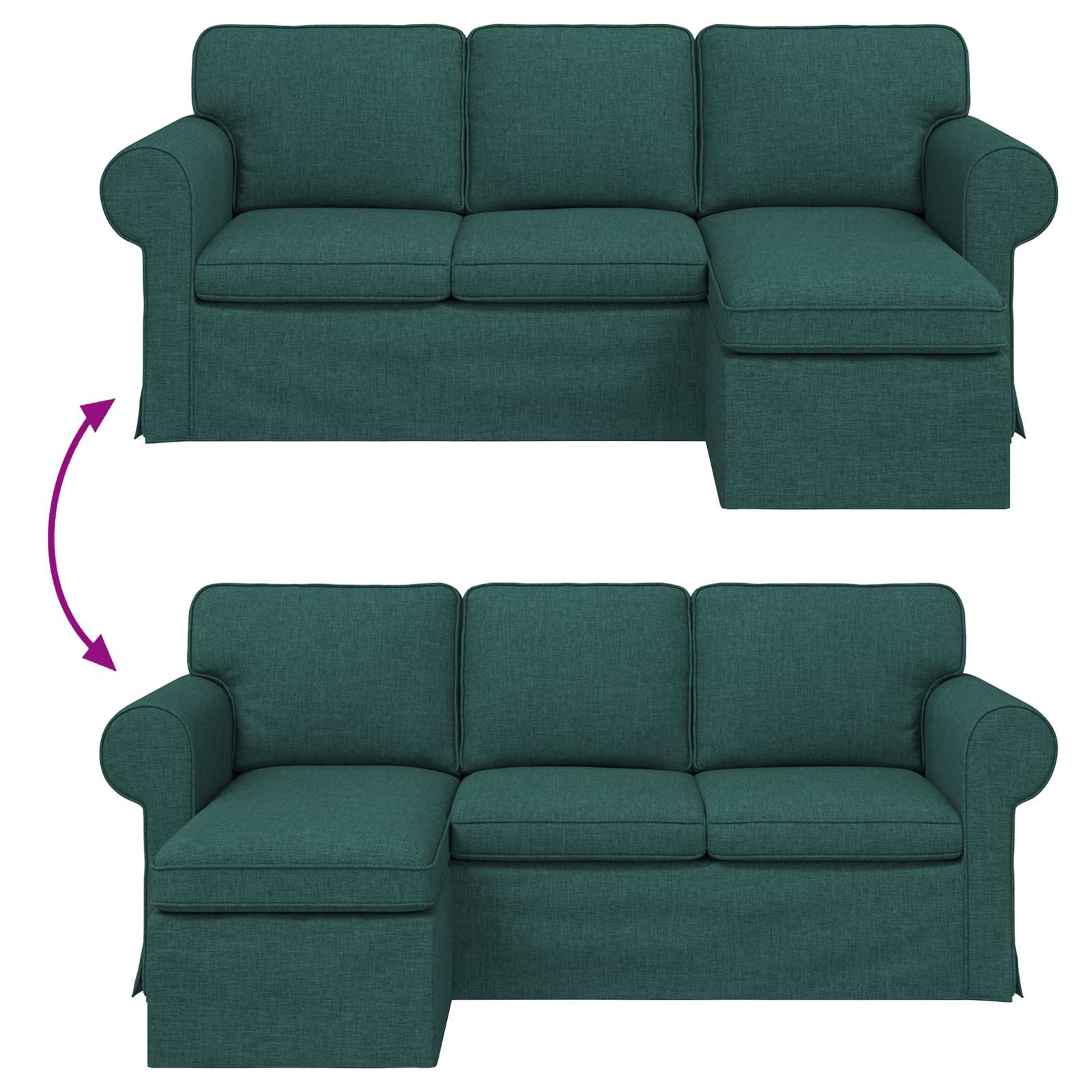 Canapé Vert foncé 195 x 138 x 80 cm tissu - XIOS